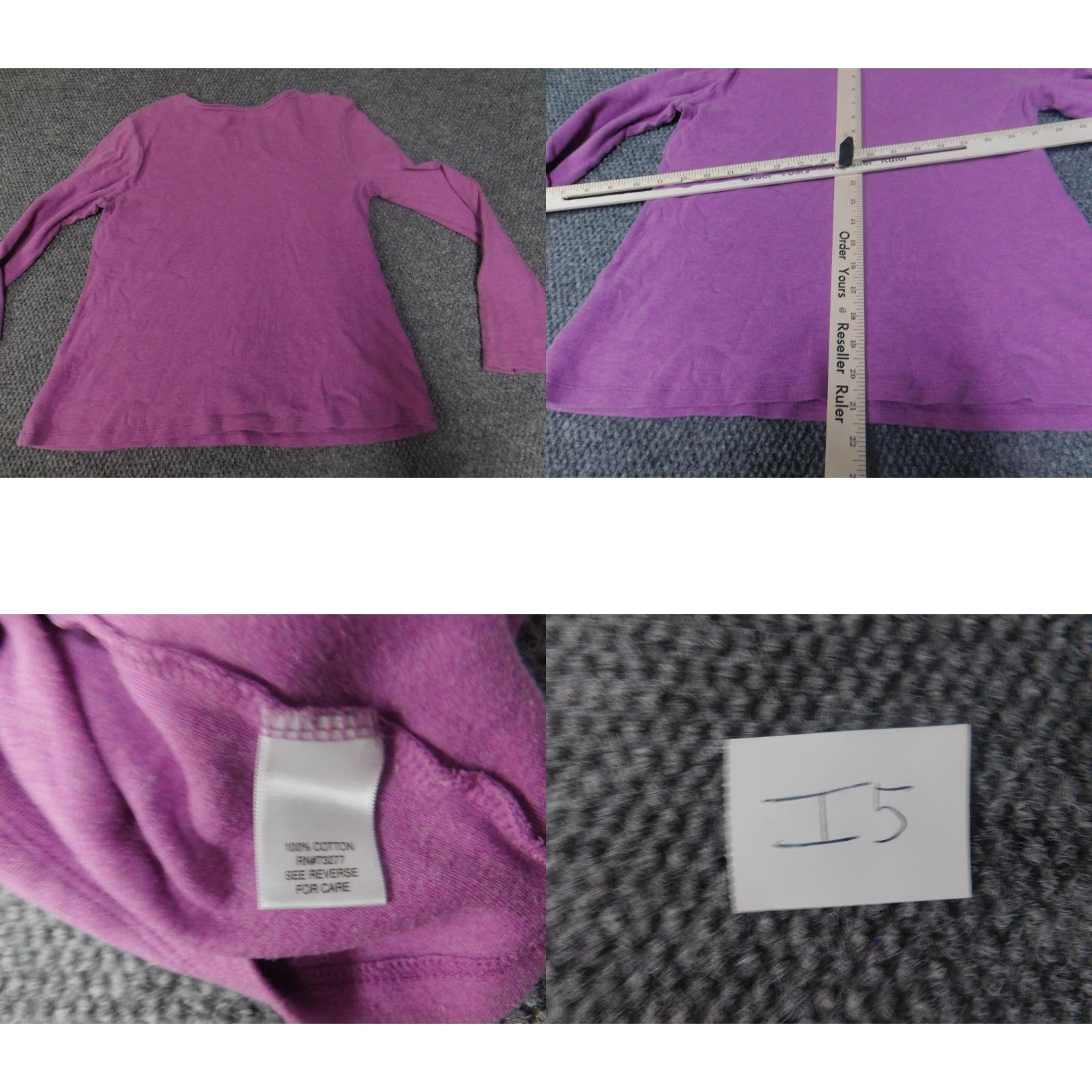 Croft & Barrow Croft & Barrow Womens Blouse M Purple Pullover Casual Crew Neck Long Sleeve Cotton Polyester Rayon Regular Breathable Classic Size M / US 6-8 / IT 42-44 - 8 Thumbnail