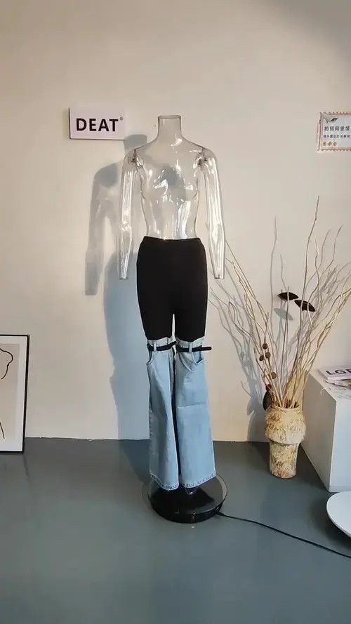 Other Jeans High Waist Straight Patchwork Size 32" / US 10 / IT 46 - 1 Thumbnail