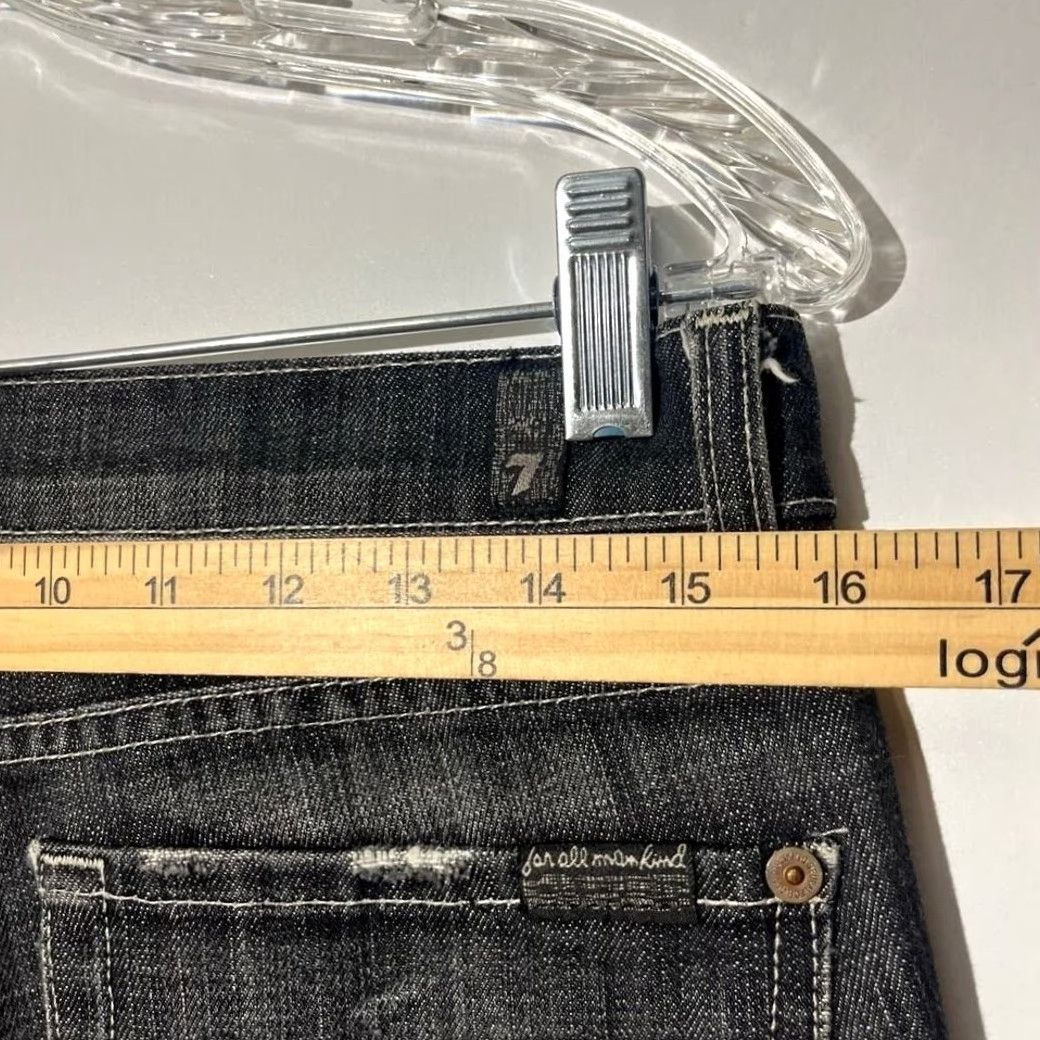 7 For All Mankind VINTAGE 7 For All Mankind Gray Distressed Straight Leg Jeans Women Size 29 Made In Usa Size 29" - 5 Thumbnail