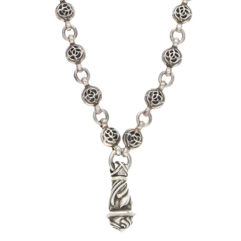 Chrome Hearts Silver Necklace #1 FLRL CHN CAMPANA / Floral Ball 