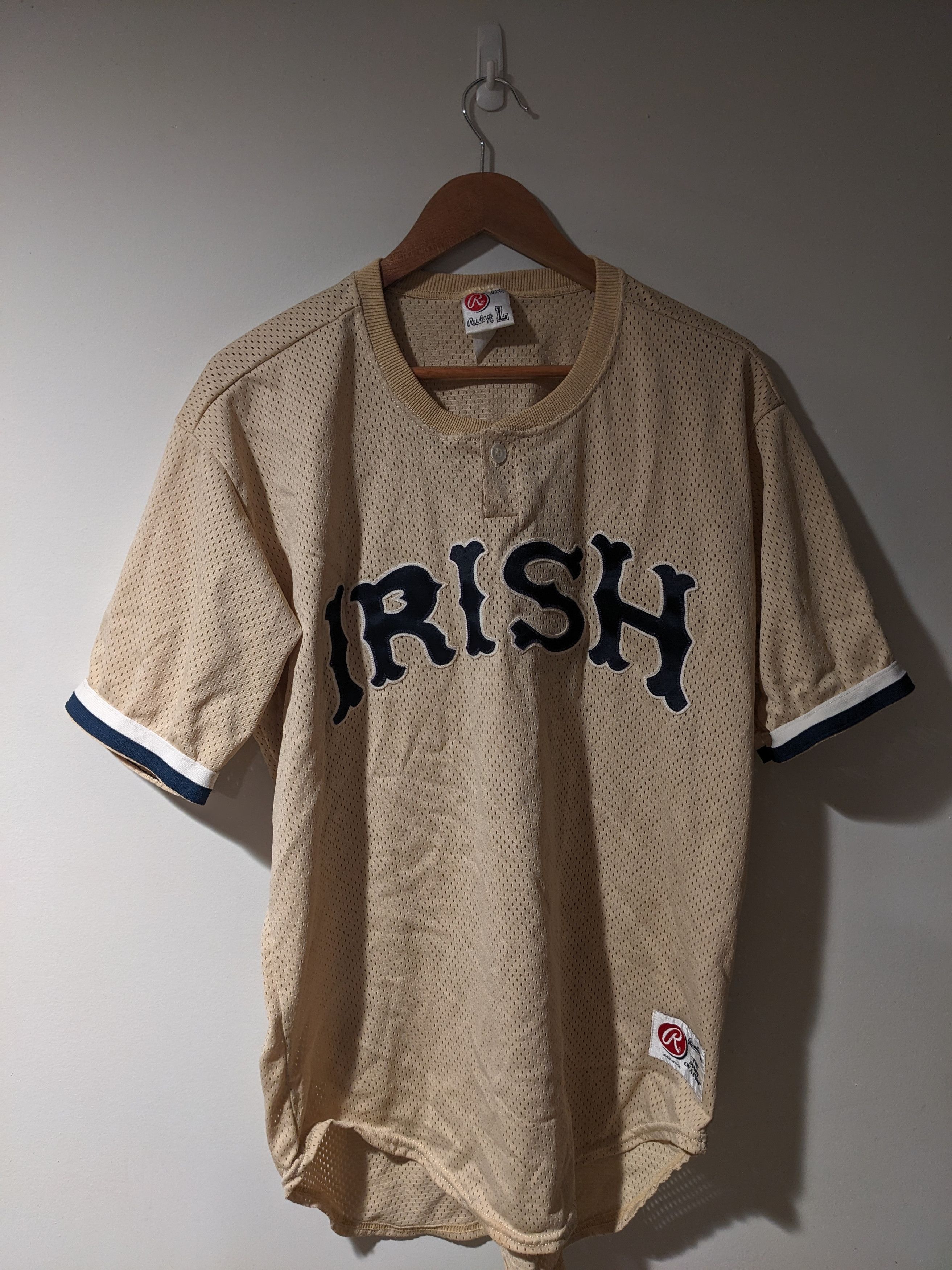 Vintage Vintage 90s Notre Dame Rawlings Large Irish Pull Over Jersey Size US L / EU 52-54 / 3 - 1 Thumbnail