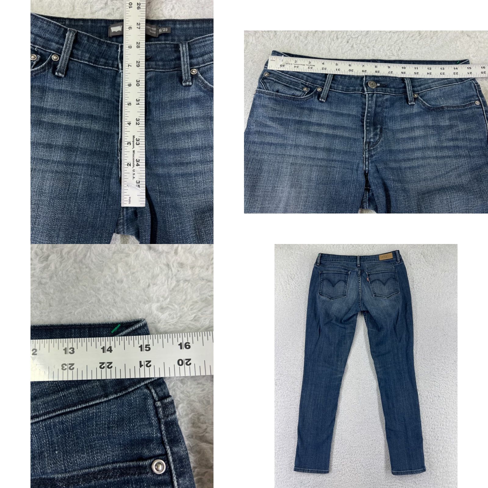 Levi's VINTAGE Levis Jeans Womens 26x30 Denim Blue 3 Slim Skinny Bootcut Low Rise City Levi’s Demi Curve Womens Jeans 5-Pocket Stretch Regular Country Mexico Size 26" / US 2 / IT 38 - 9 Thumbnail