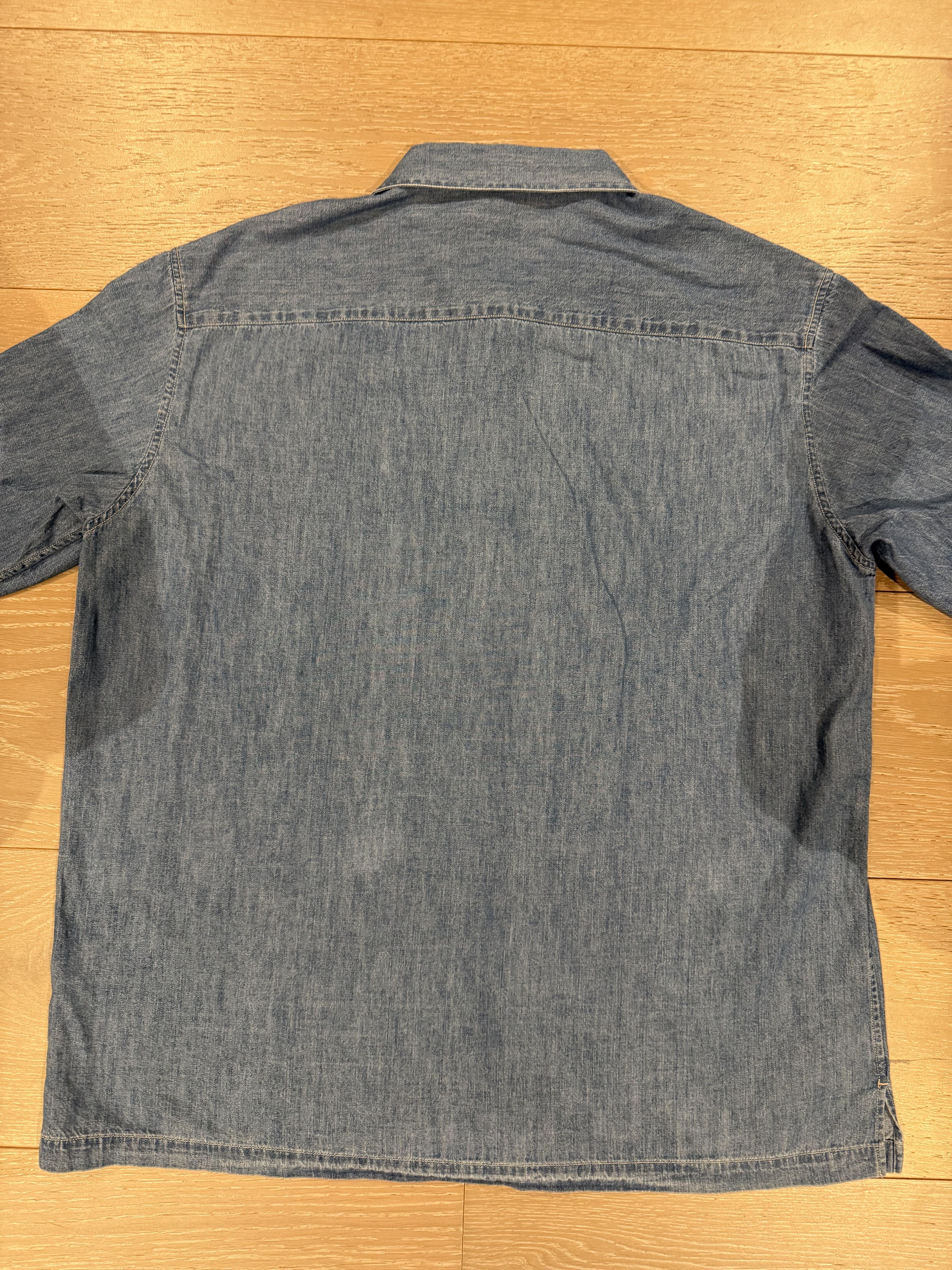 Auralee 💚 Auralee Selvedge Super Light Denim Half Sleeved Shirt NEW Size US XXL / EU 58 / 5 - 14 Thumbnail