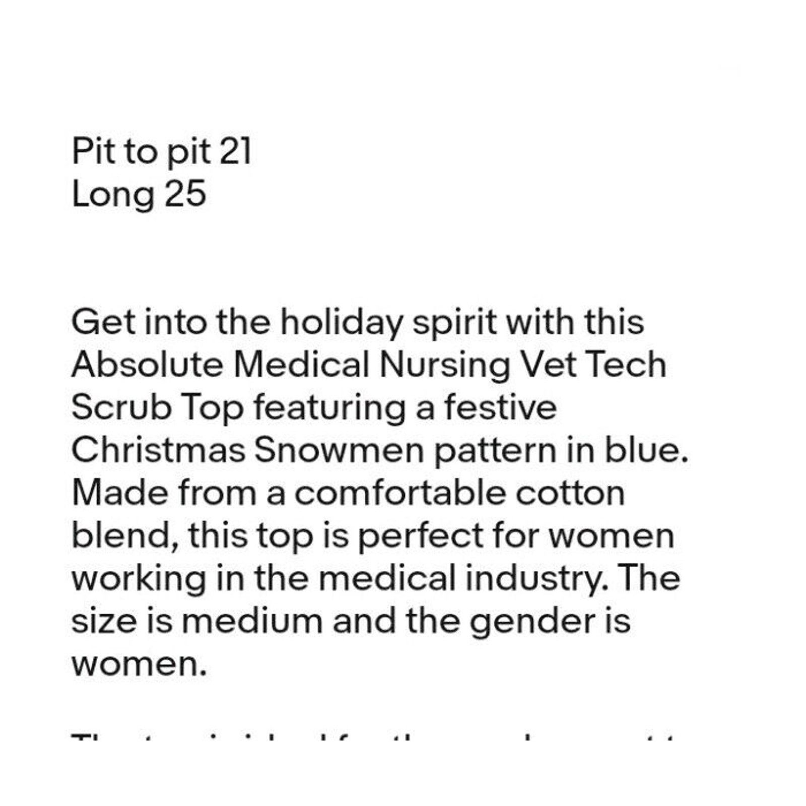 Other Absolute Medical Nursing Scrub Top Christmas Snowmen Medium Size M / US 6-8 / IT 42-44 - 8 Thumbnail