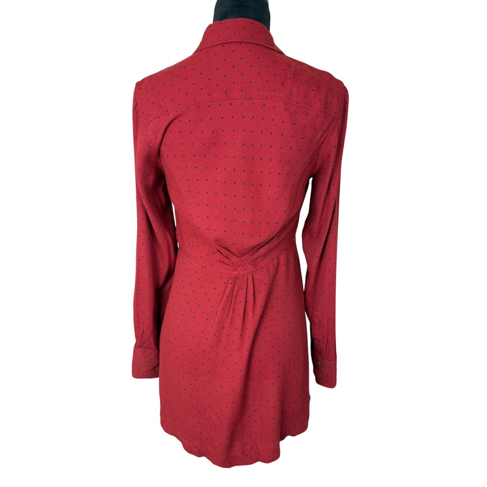 Free People Free People Red Polka Dot Button-Up Dress - XS Size XS / US 0-2 / IT 36-38 - 3 Thumbnail