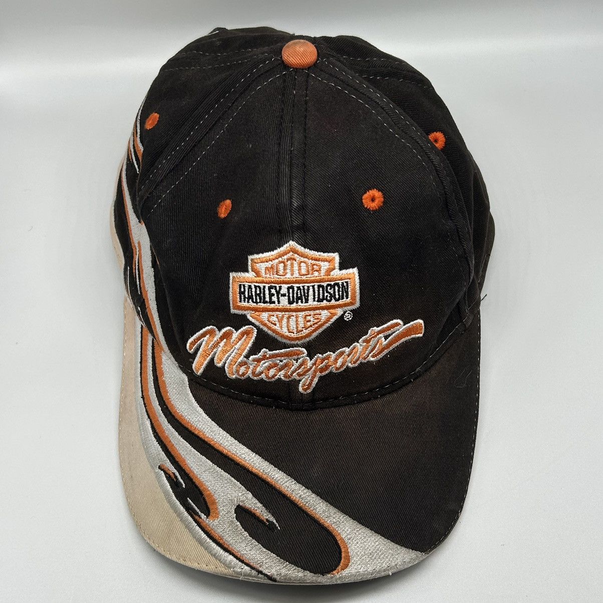 Harley Davidson Vintage 90s Shockwave Embroidered Flames Hat Size ONE SIZE - 3 Thumbnail