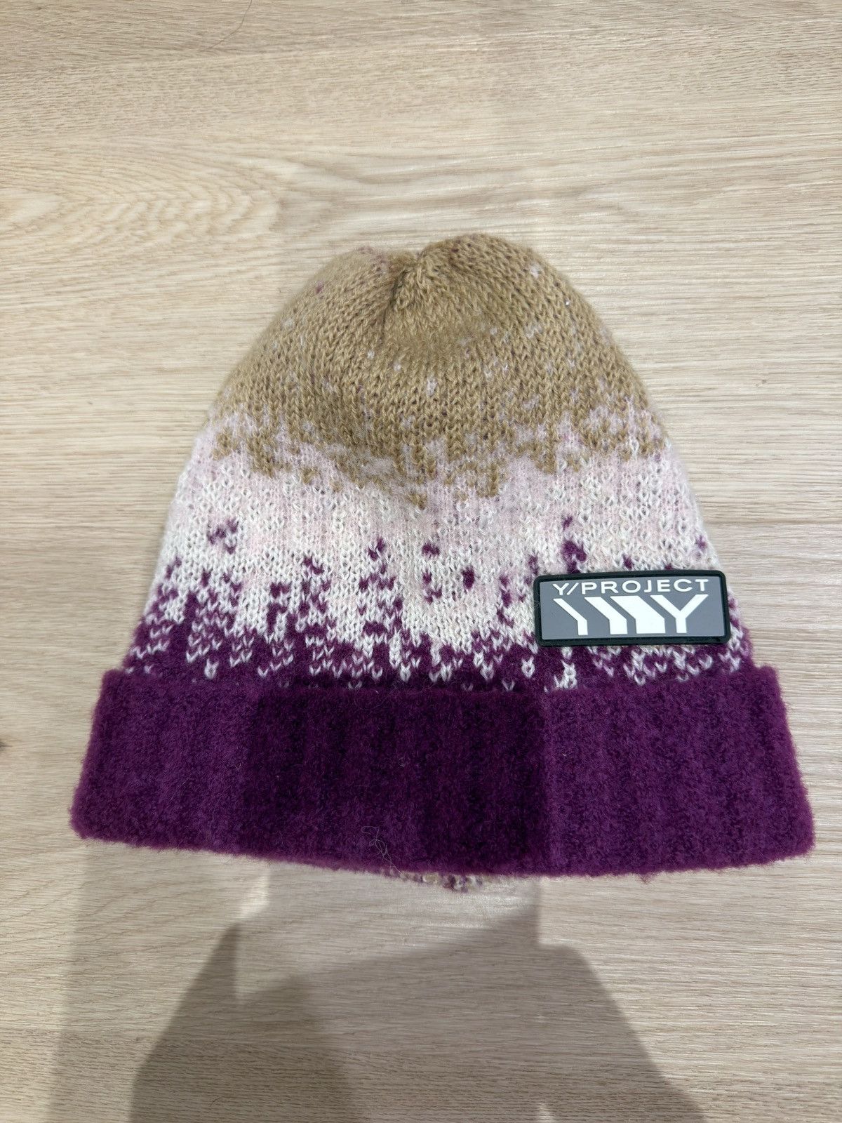 Y/Project Y/Project Purple & Beige Gradient Knit Beanie Size ONE SIZE - 1 Thumbnail