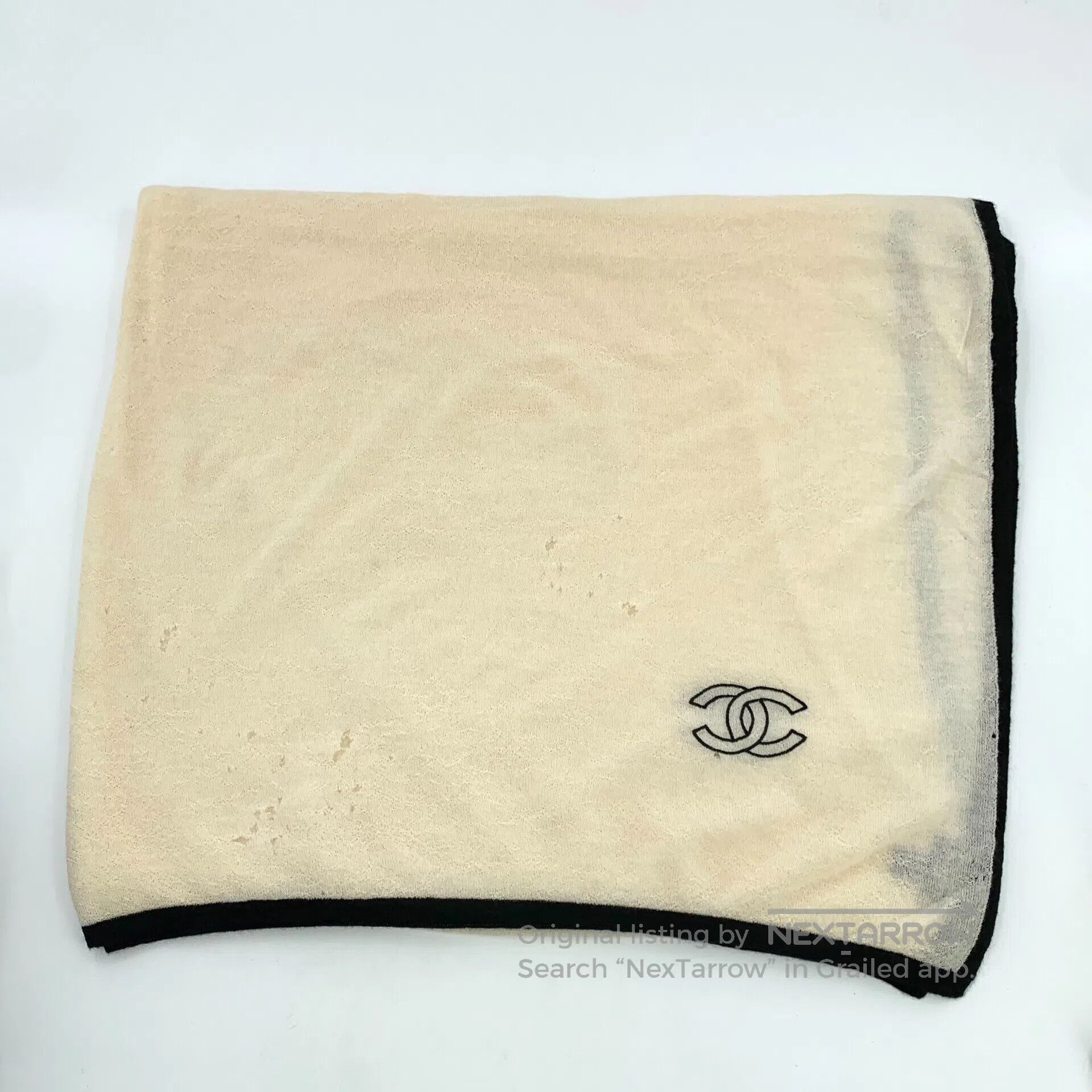 Chanel Chanel Beige double C embroidery cashmere scarf| Size ONE SIZE - 1 Thumbnail