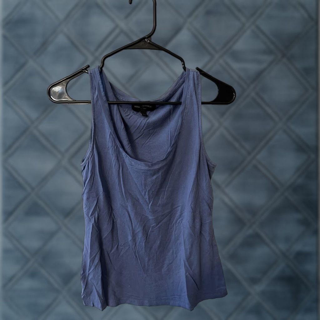 Banana Republic VINTAGE Banana Republic Tank Shirt Women Small Blue Solid Tank S Women Blue 90s Concert? Size S / US 4 / IT 40 - 1 Thumbnail
