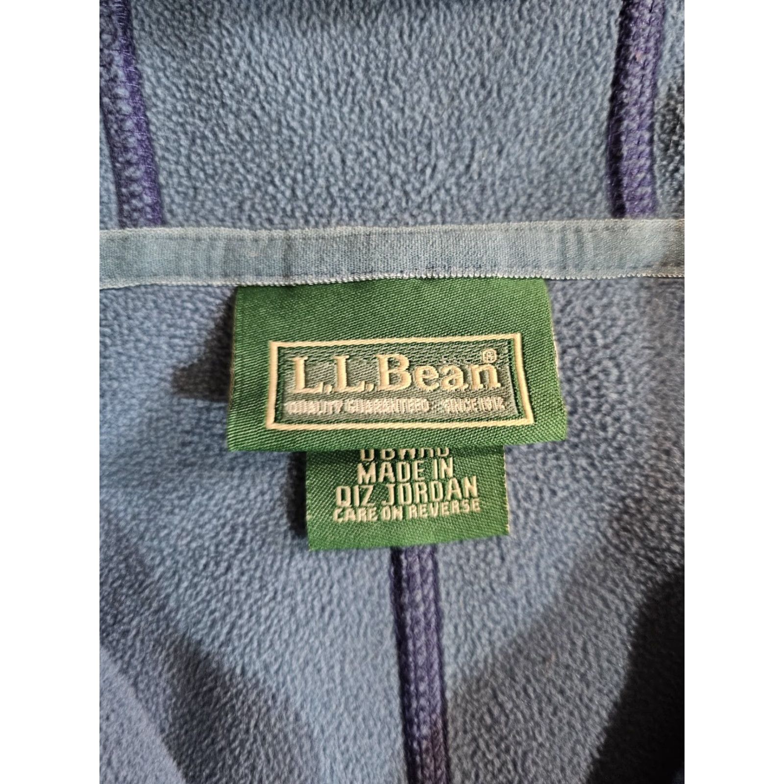 Vintage LL Bean Classic Blue Slightly Fitted Hooded Full Zip Fleece Jacket Mens Lg Reg Size US L / EU 52-54 / 3 - 4 Thumbnail