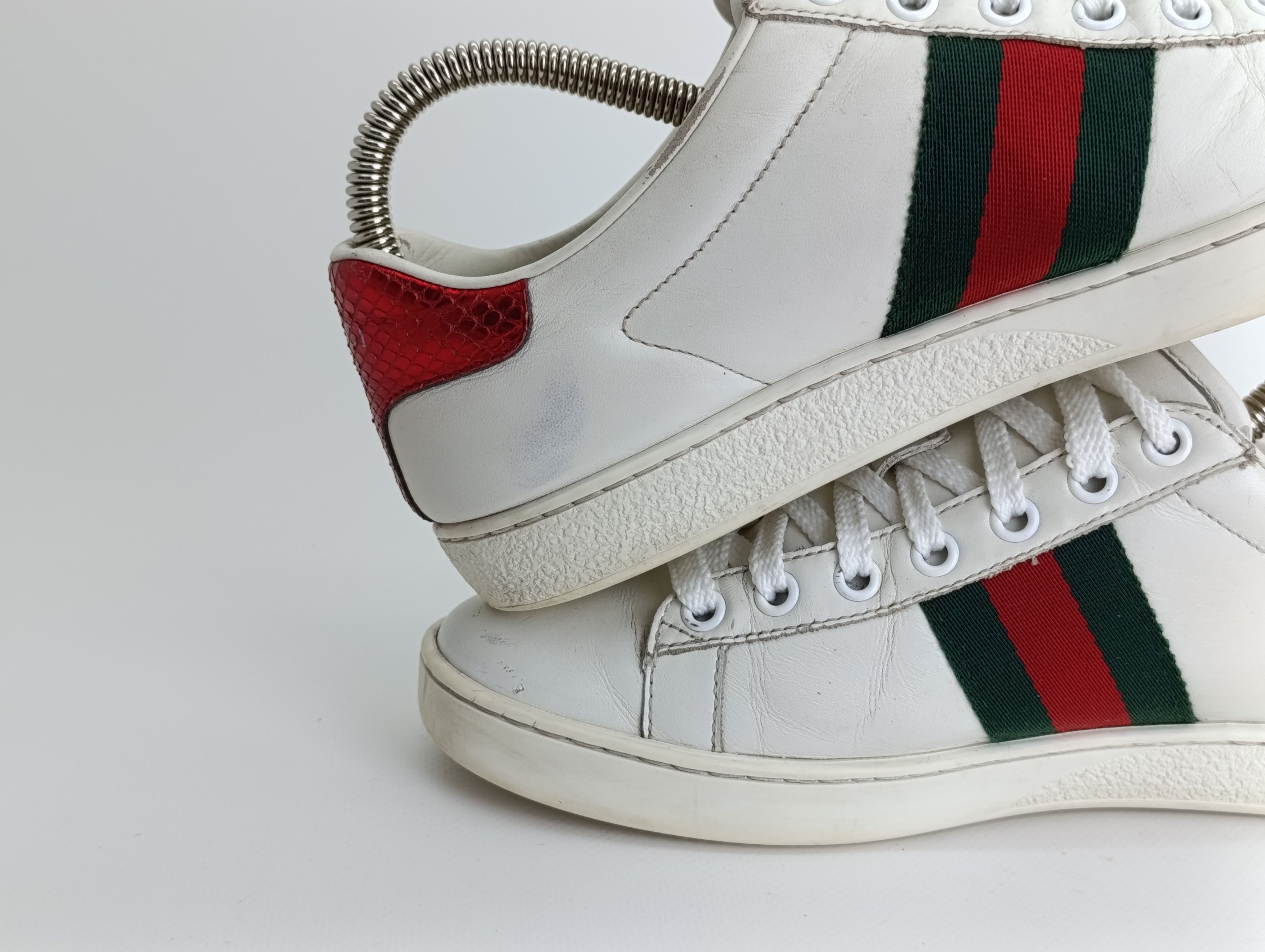 Gucci GUCCI ACE HEART DAGGER LEATHER SHOES EMBROIDERED SNEAKERS Size US 7 / IT 37 - 8 Thumbnail