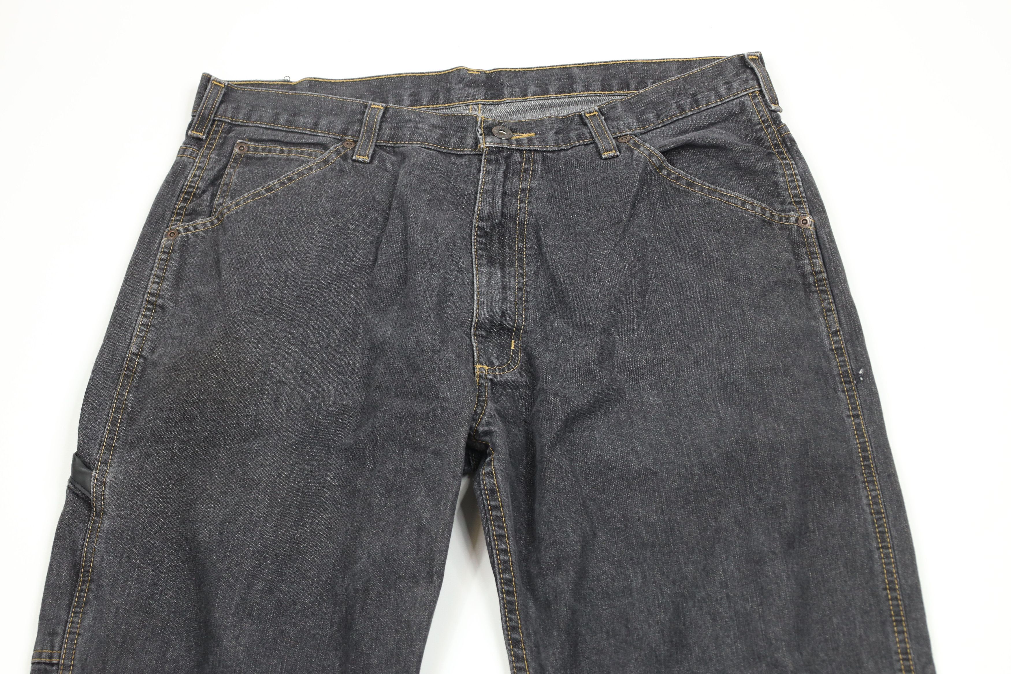 Ralph Lauren × Vintage Vintage 90s Ralph Lauren Out Wide Leg Carpenter Jeans Black Size US 34 / EU 50 - 2 Thumbnail