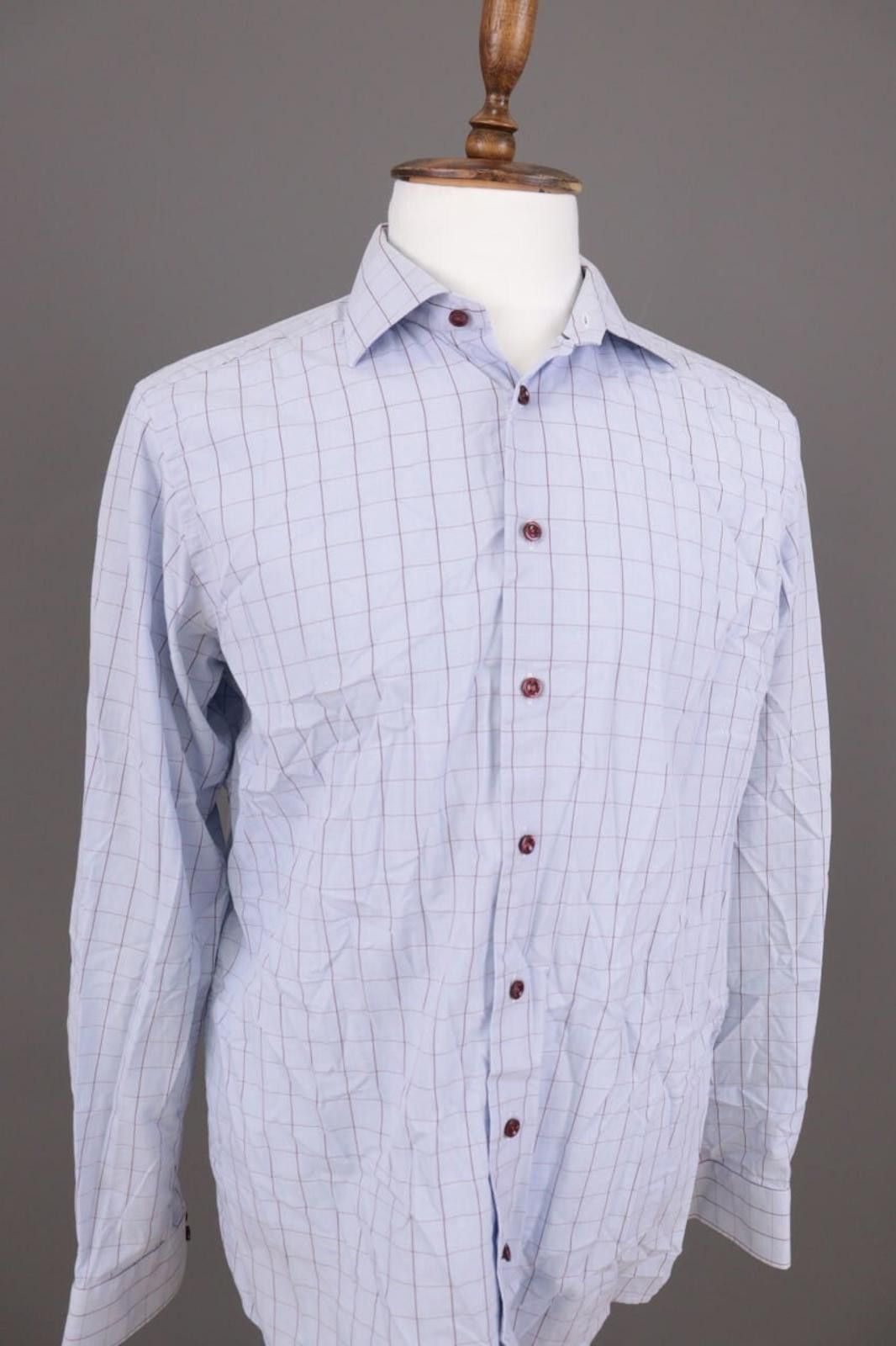 Eton Eton Contemporary Fit Check Poplin Shirt Size 41 / 16 Size US M / EU 48-50 / 2 - 4 Thumbnail