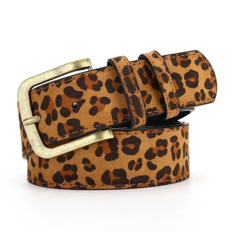Other Leopard Spotted Split Leather Belt Size ONE SIZE - 5 Thumbnail
