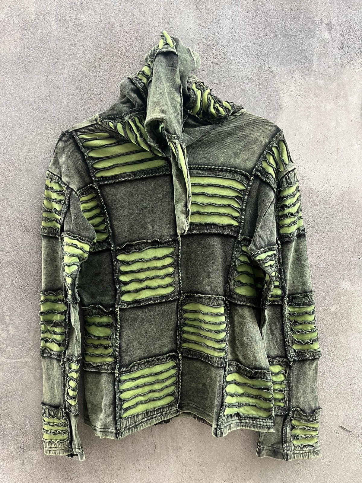 Japanese Brand Handcrafted Boho Patchwork Hoodie - Psychedelic Grunge Y2K Size US XL / EU 56 / 4 - 2 Thumbnail
