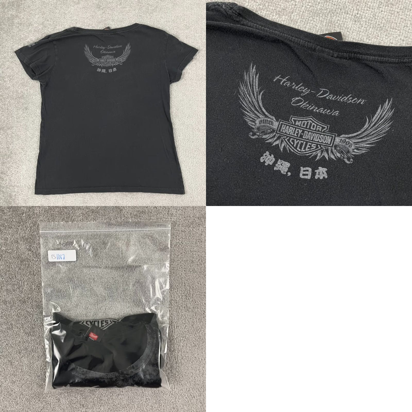 Harley Davidson Harley-Davidson Graphic Tee Womens Large Black White Biker Motorcycle Casual T-Shirt Size L / US 10 / IT 46 - 8 Thumbnail