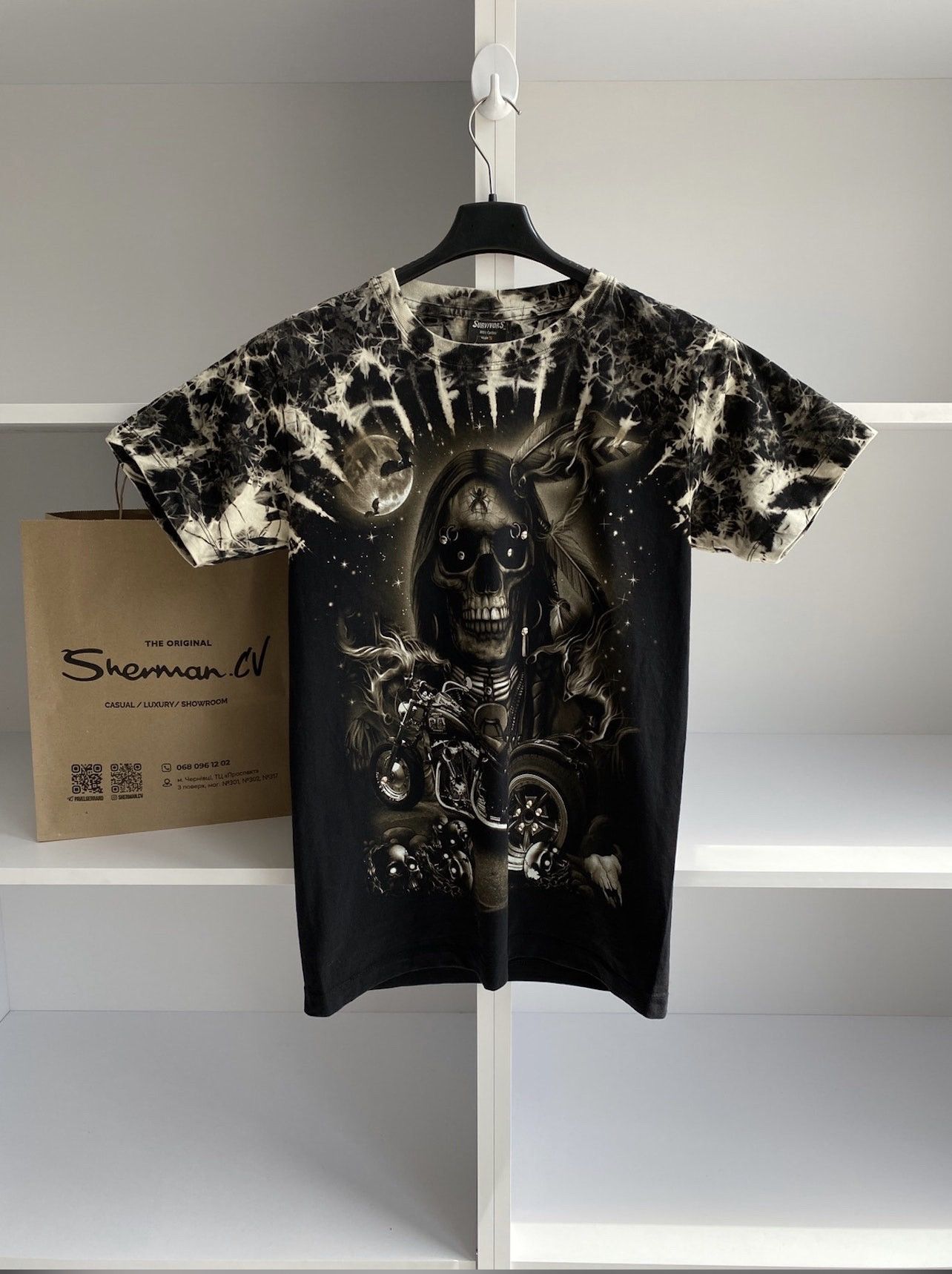 Japanese Brand × Vintage Vintage Skull Retro Punk Metal Goth Tie Dye Tee Size US S / EU 44-46 / 1 - 1 Thumbnail