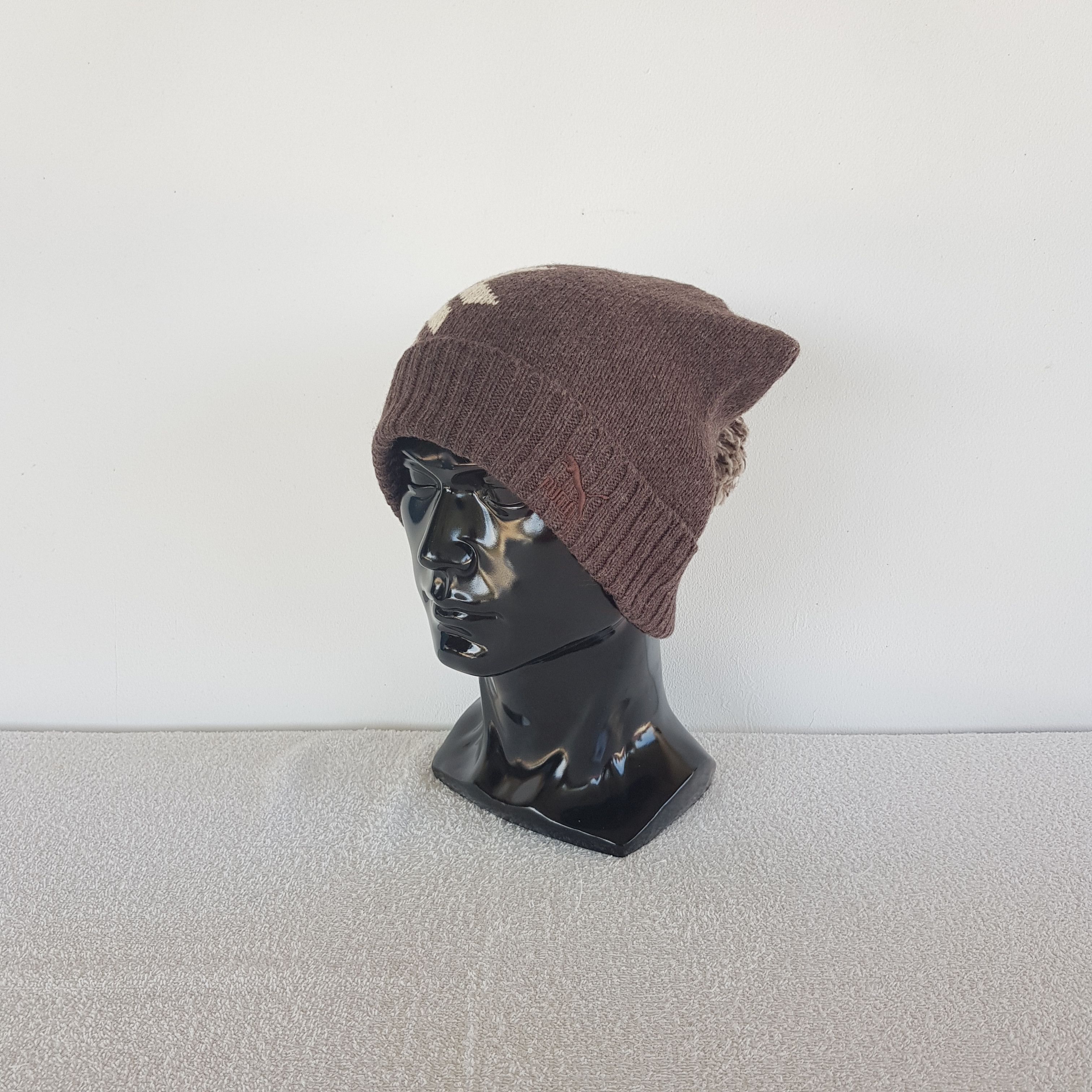 Puma Vintage Puma Beanie Pom Pom Knit Snow Caps Hats. Size ONE SIZE - 1 Thumbnail