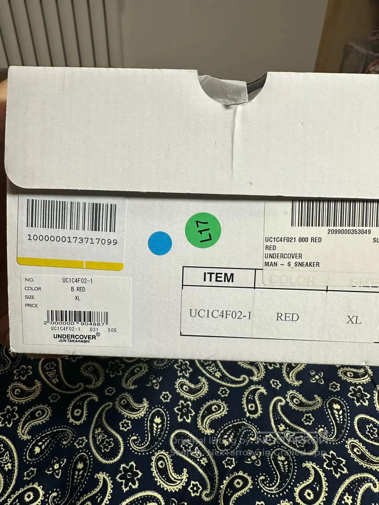 Undercover Under Cover RED UC1C4F021. Size US 12 / EU 45 - 2 Thumbnail