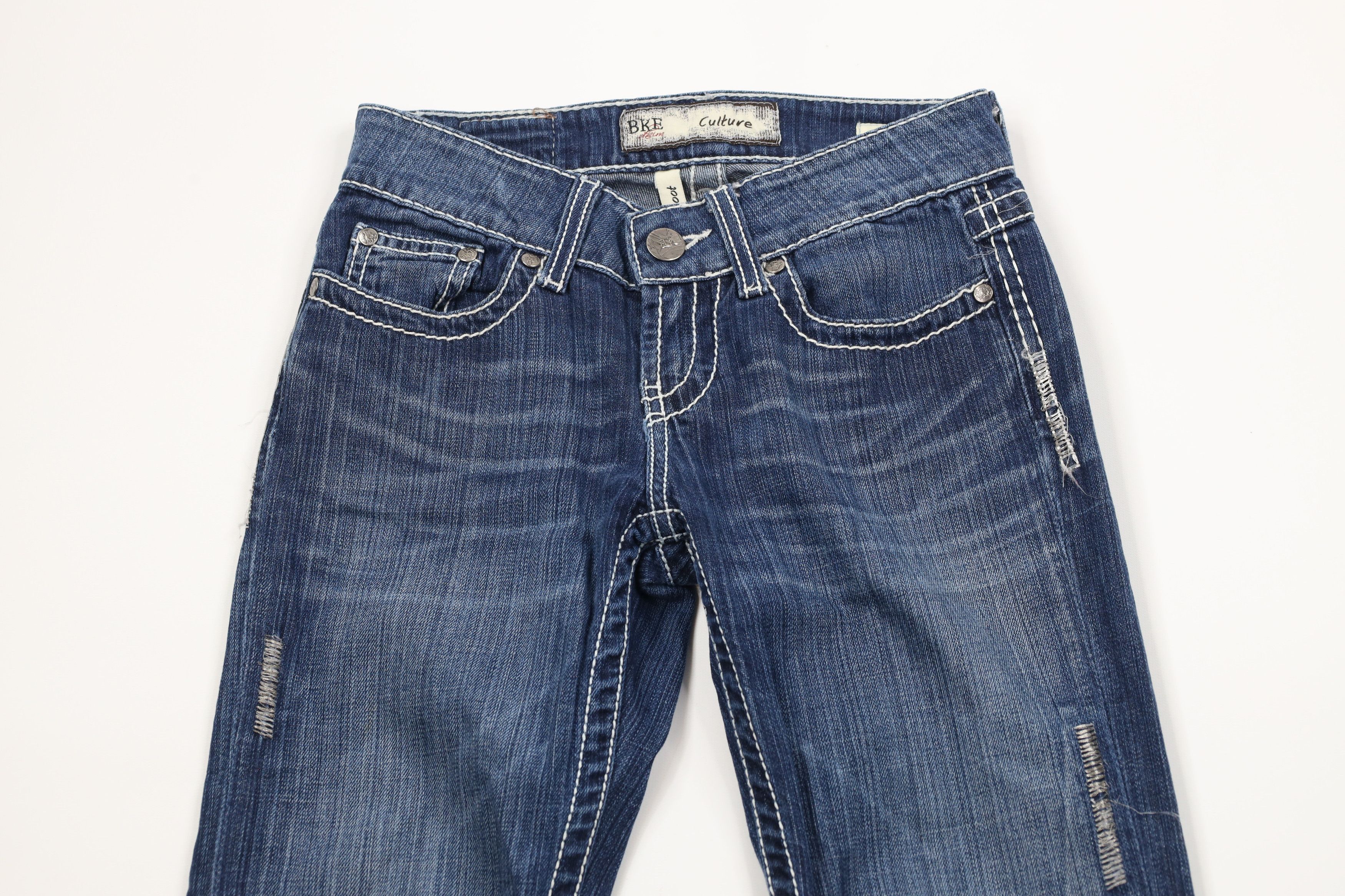 Vintage Buckle BKE Thick Stitch Culture Bootcut Flared Denim Jeans Size 25" / US 0 / IT 36 - 2 Thumbnail