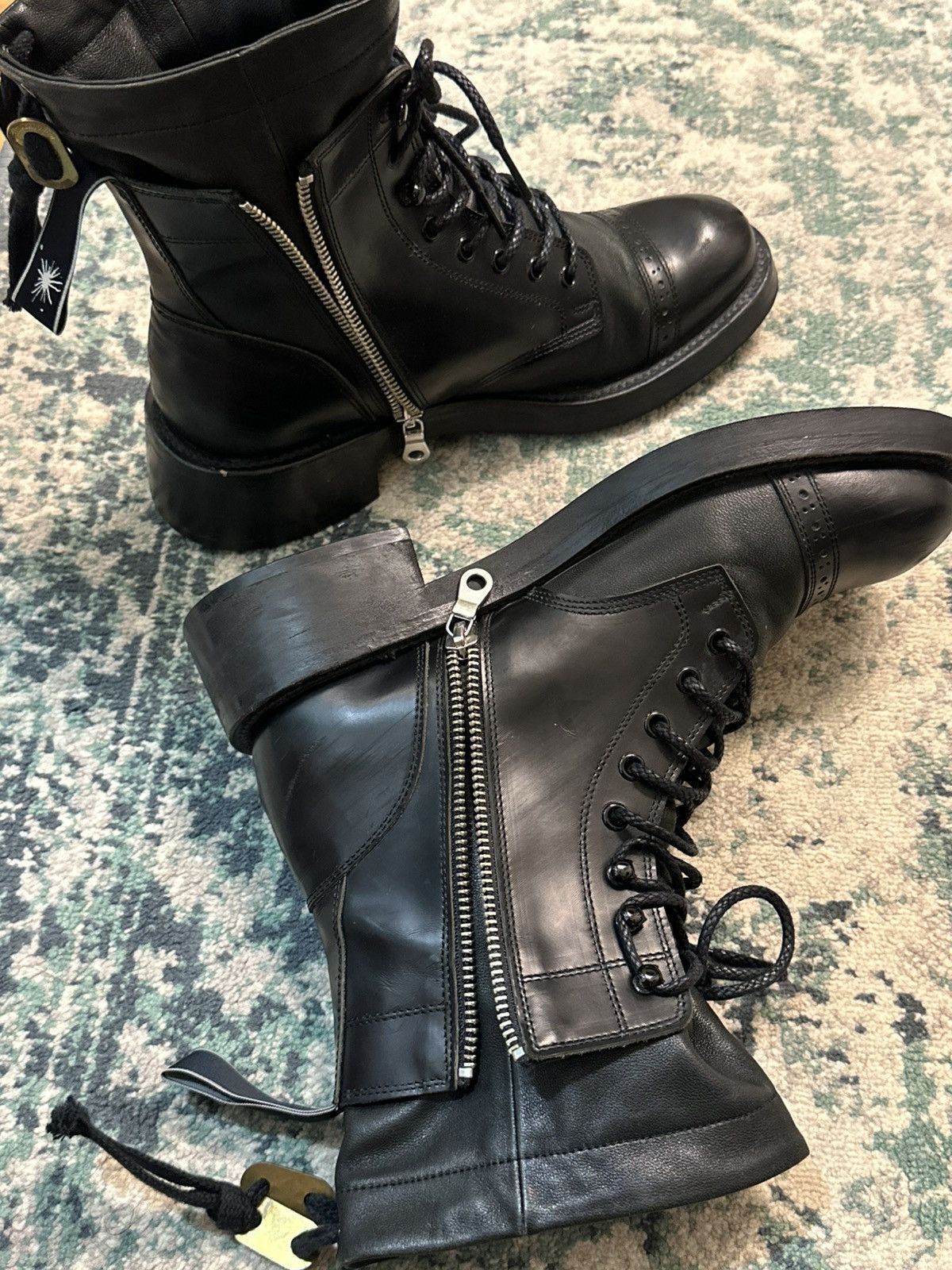 Maison MIHARA YASUHIRO Miharayasuhiro Double Layer Leather Combat Boots Size US 6 / EU 39 - 12 Thumbnail