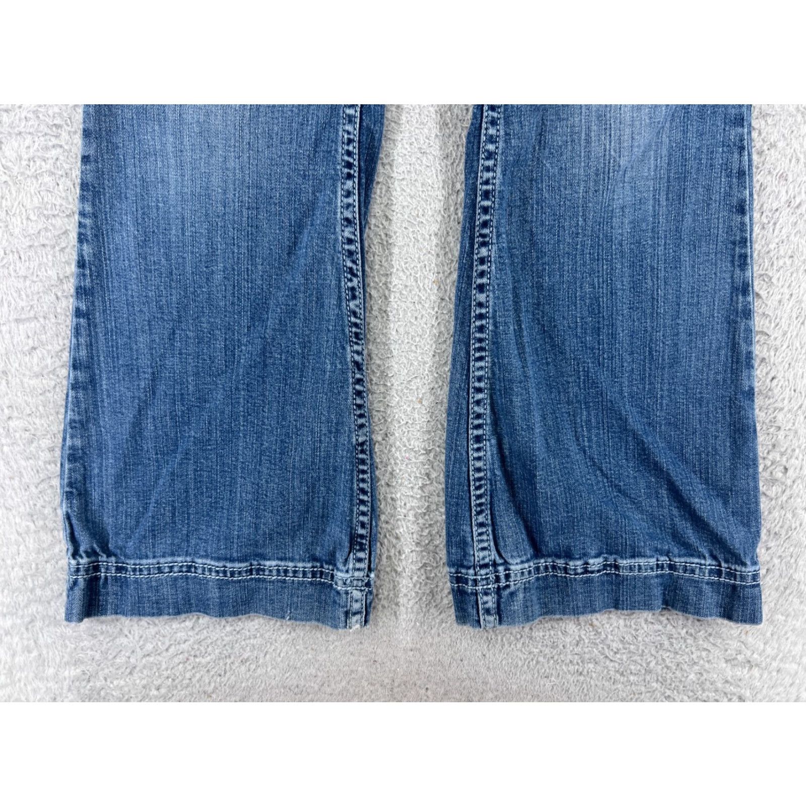 Vintage Shyanne Jeans Womens 29 Blue Denim Wide Leg Flare Mid Rise Cotton 24x29 Size 29" - 2 Thumbnail