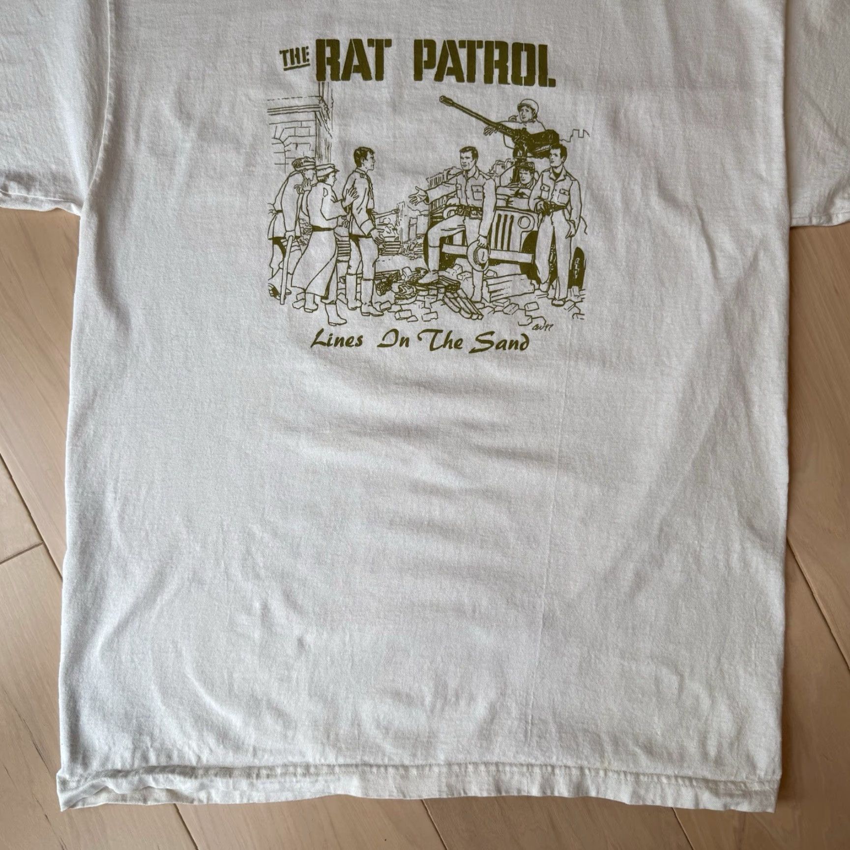 Vintage VINTAGE The Rat Patrol Shirt XL Cream 90s Military USA 90s Logo Stitch Short Sleeve Mens Shirt Size US XL / EU 56 / 4 - 5 Thumbnail