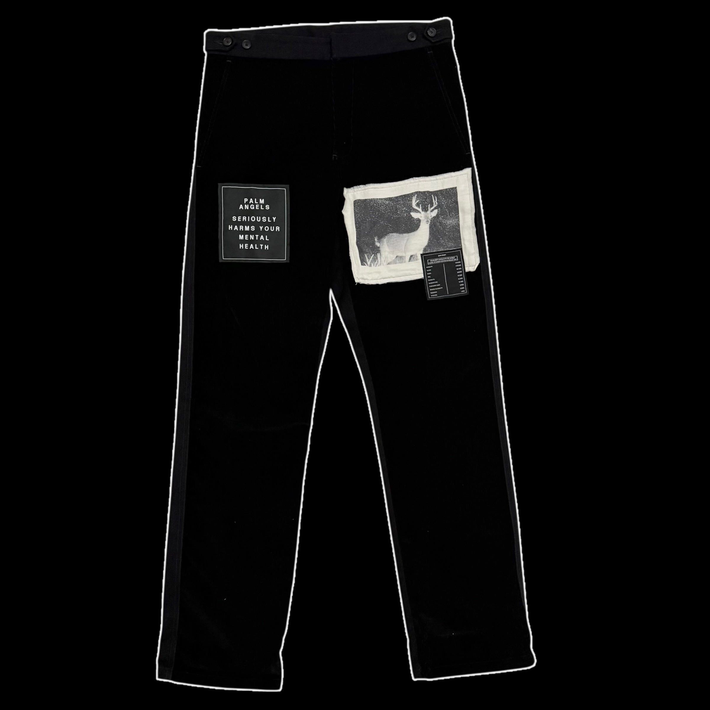 Palm Angels Corduroy Patchwork Pants Black (Size M)