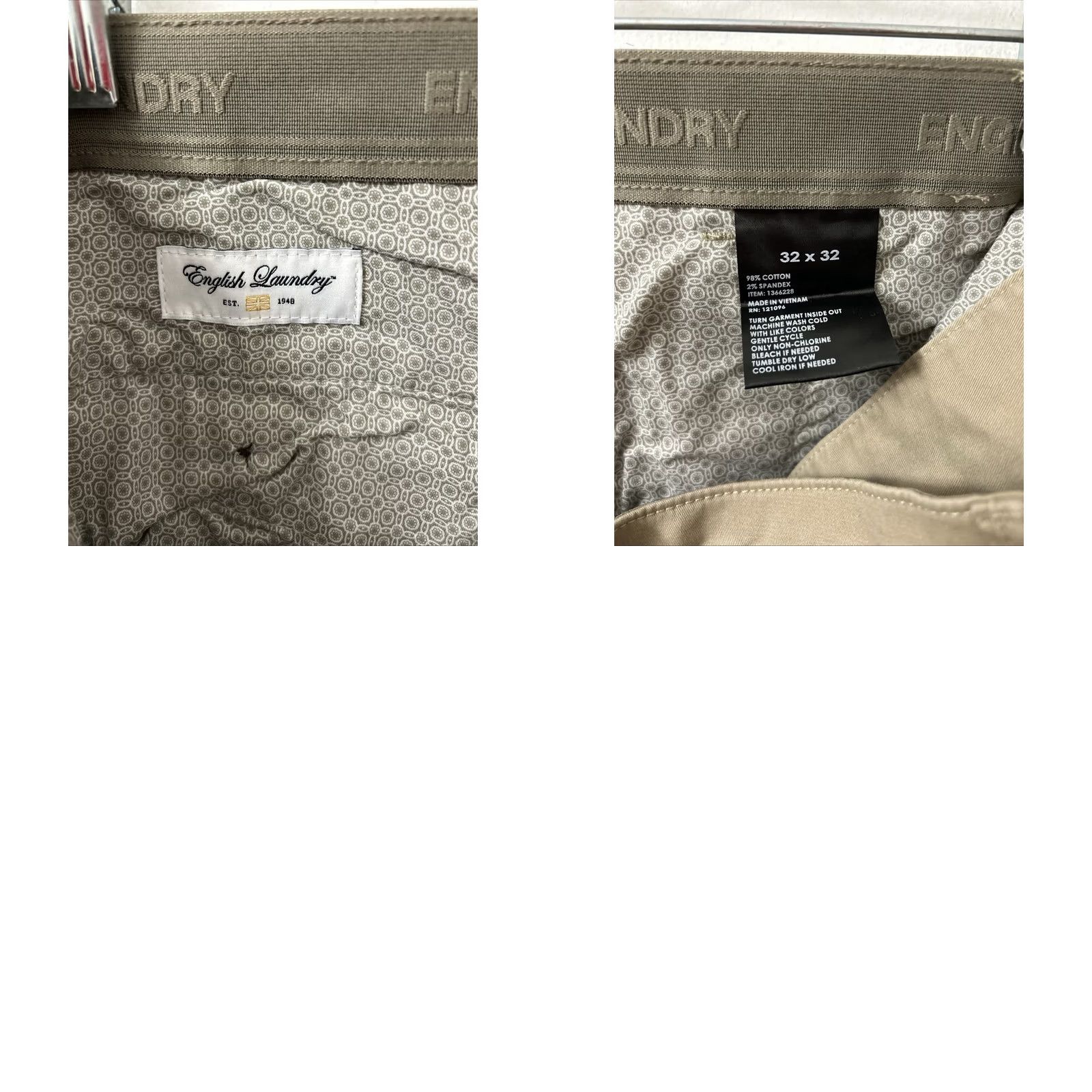 English Laundry English Laundry Pants Mens 32x32 Chino Khaki Tan Slim Fit Stretch NWT Classic Casual Workwear Pant Straight 32in Inseam Beige Zipper Button Pocket NWT Size US 32 / EU 48 - 9 Thumbnail