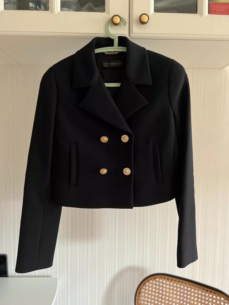 Versace Versace Medusa silver buckle wool slim fit blazer casual s Size S / US 4 / IT 40 - 1 Thumbnail