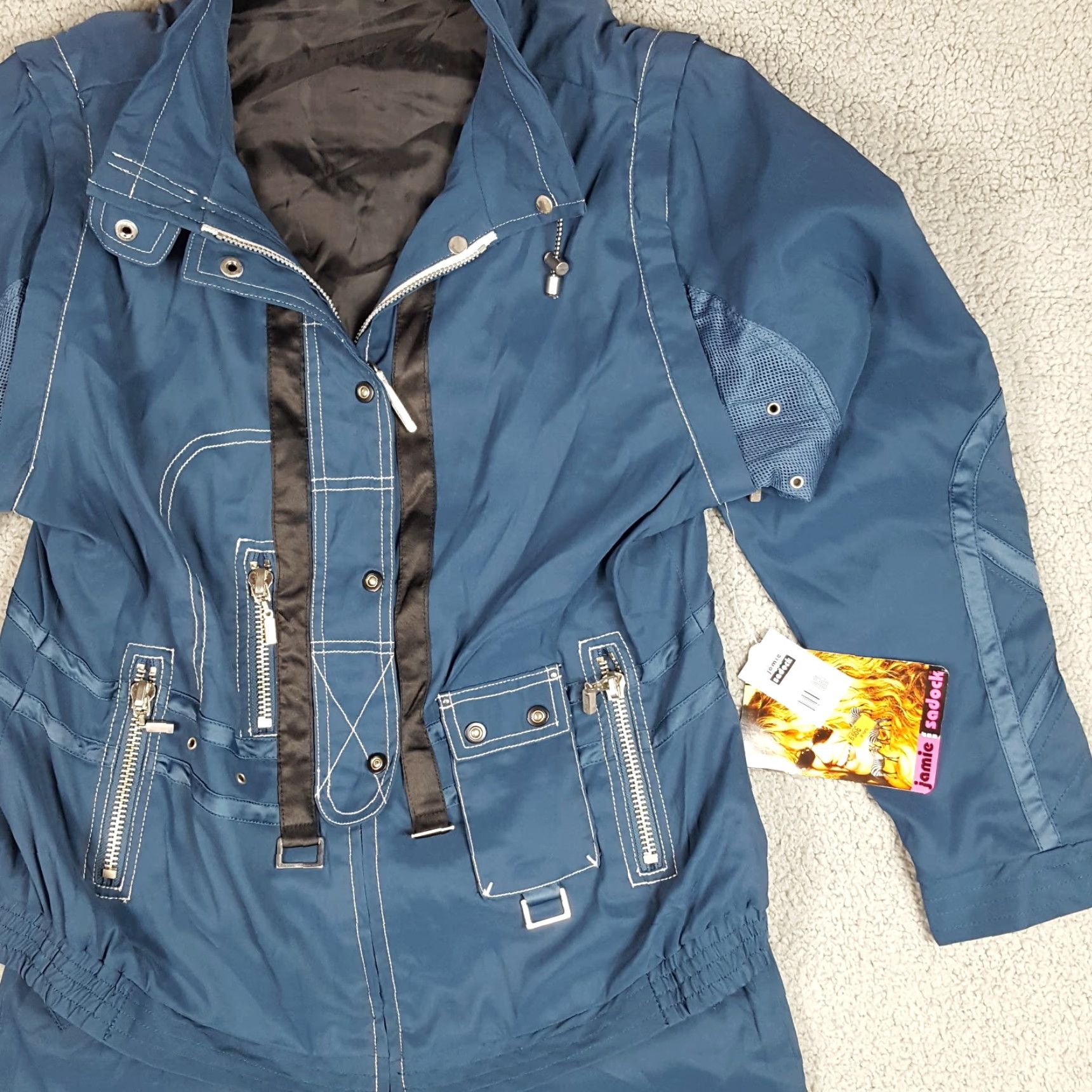 Vintage Y2K Tech Zipper Pocket Track Suit Women's Medium Retro 2 Piece Windbreaker Pants Size 32" / US 10 / IT 46 - 2 Thumbnail