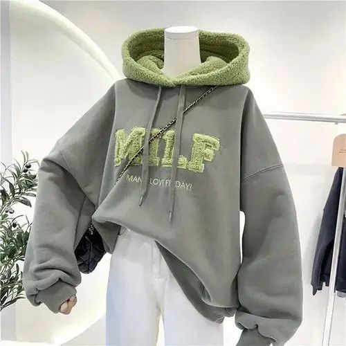 Other Fashion Patchwork Sweatshirt Women Autumn Winter Casual Size ONE SIZE - 2 Thumbnail