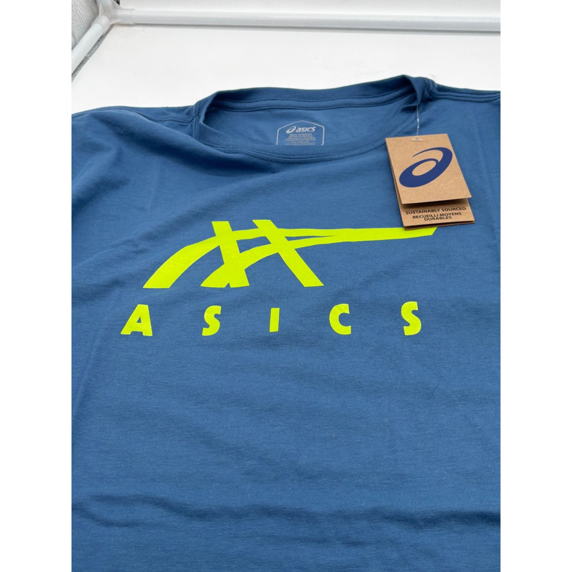 Asics ASICS Stripe Men's Short Sleeve Tee, Blue, 2XL Size US XXL / EU 58 / 5 - 6 Thumbnail