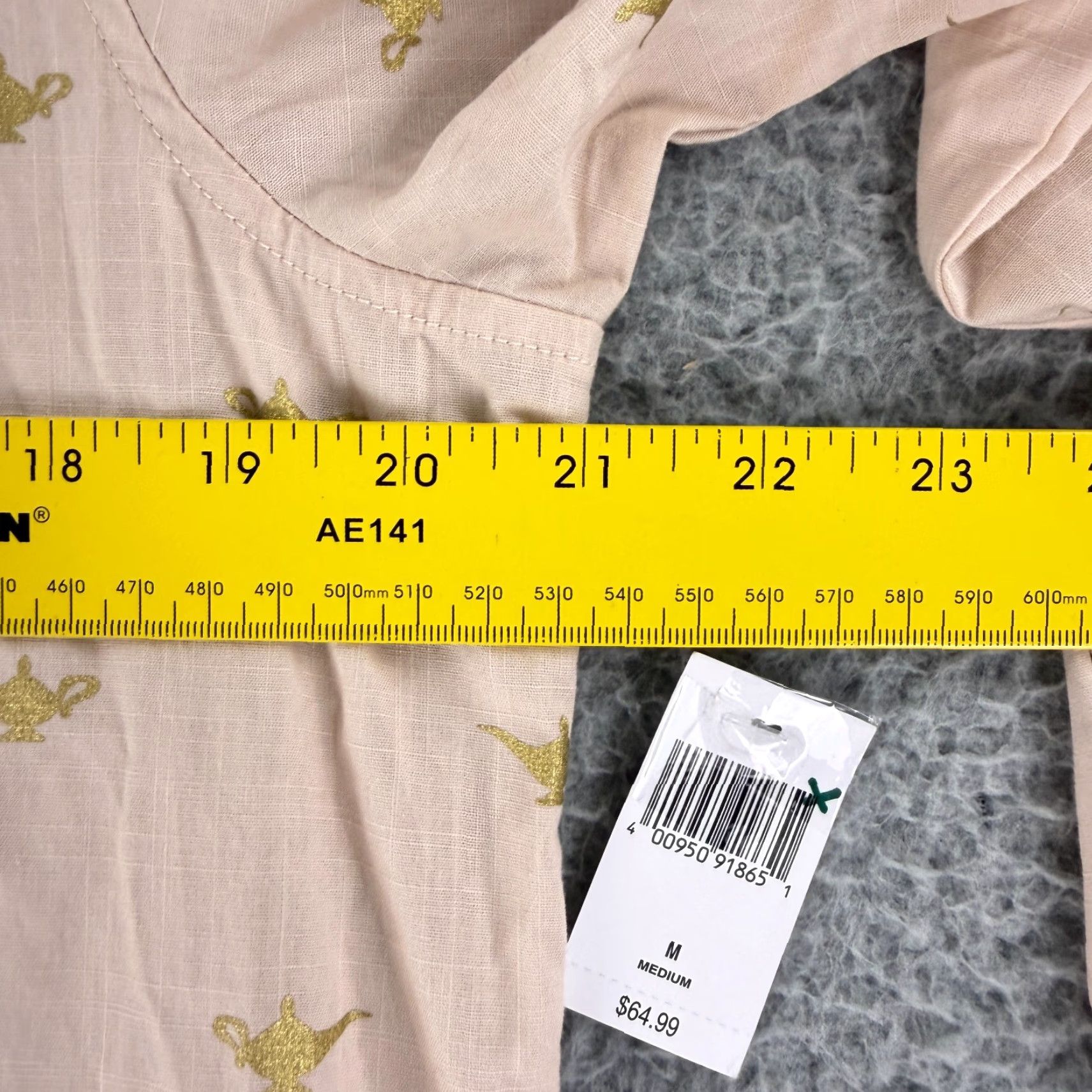 Disney Disney Aladdin Button-Up Shirt Mens Medium Beige Genie Lamp Long Sleeve Cotton Size US M / EU 48-50 / 2 - 6 Thumbnail