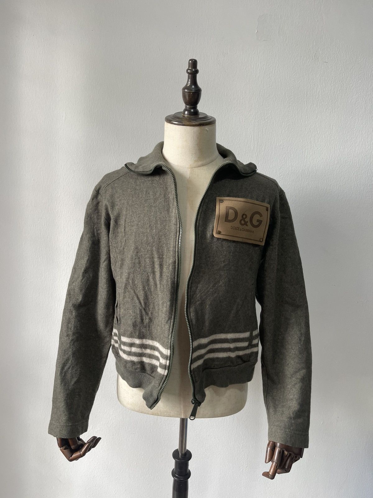 Dolce & Gabbana 90s Dolce & Gabbana Leather Patch Wool Jacket Size US M / EU 48-50 / 2 - 2 Thumbnail