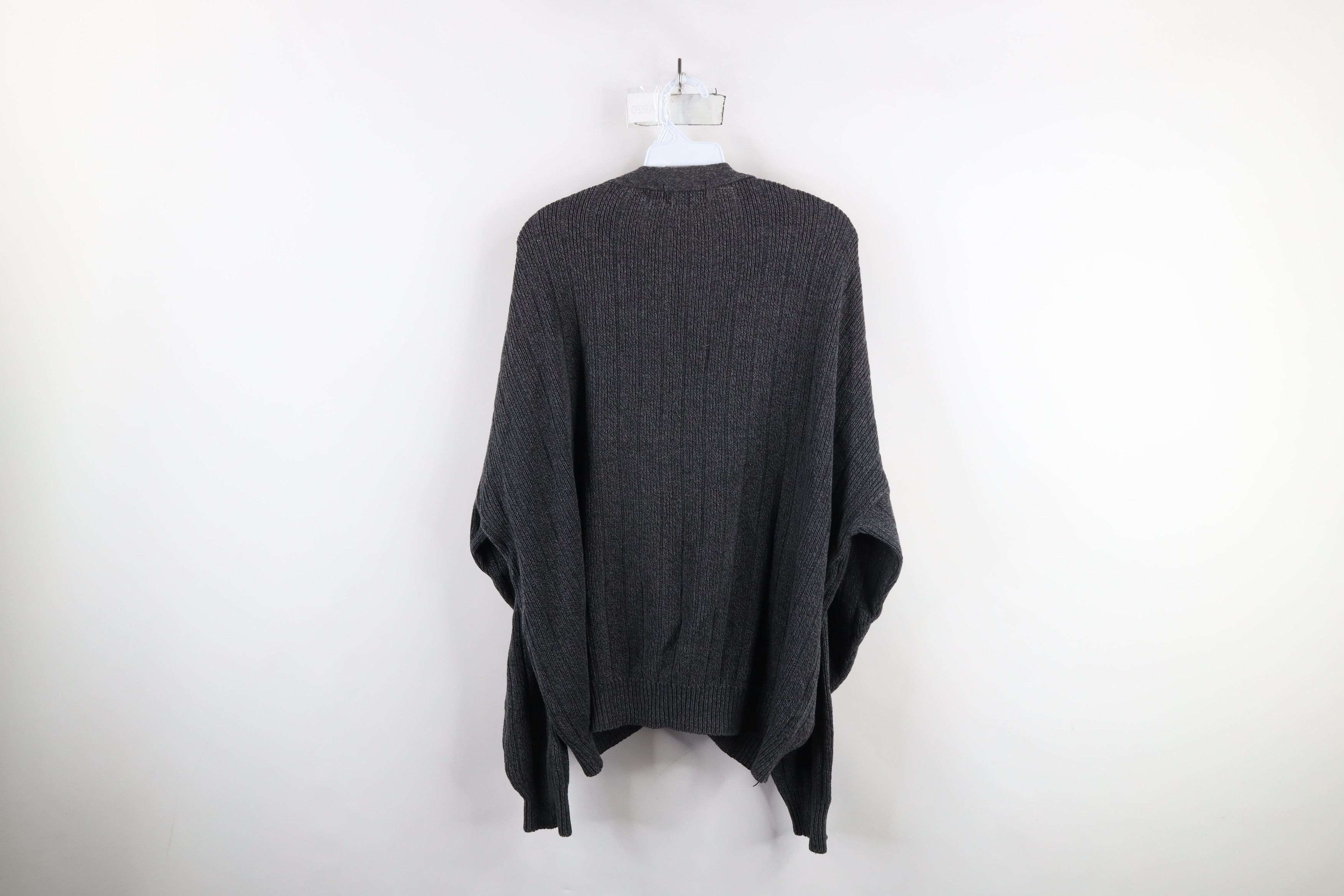 Vintage Vintage 90s Streetwear Ribbed Knit Cardigan Sweater Gray Size US L / EU 52-54 / 3 - 8 Thumbnail