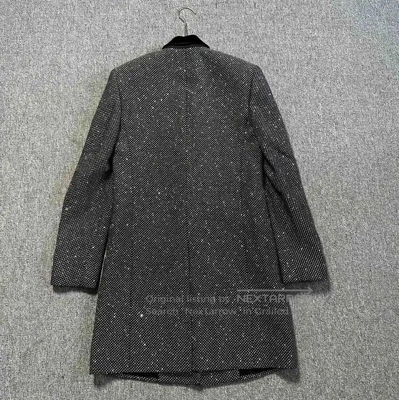 Yves Saint Laurent YSL Black Embroidered Mid-Length Coat for Women . Size M / US 6-8 / IT 42-44 - 5 Thumbnail