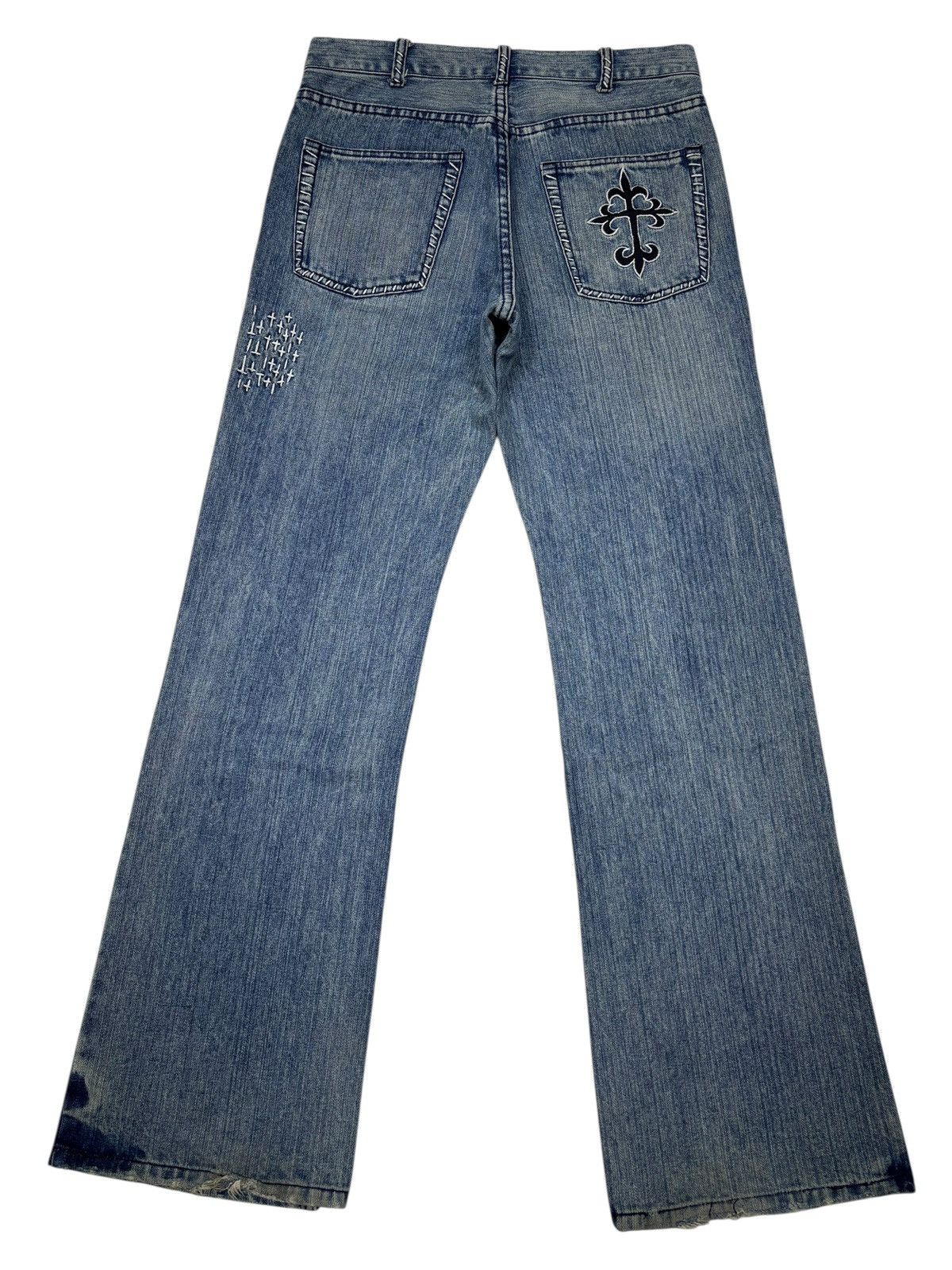 Acne Studios VINTAGE JAPANESE CROSS PATCHES CHROME HEART FLARE JEANS Size US 30 / EU 46 - 3 Thumbnail