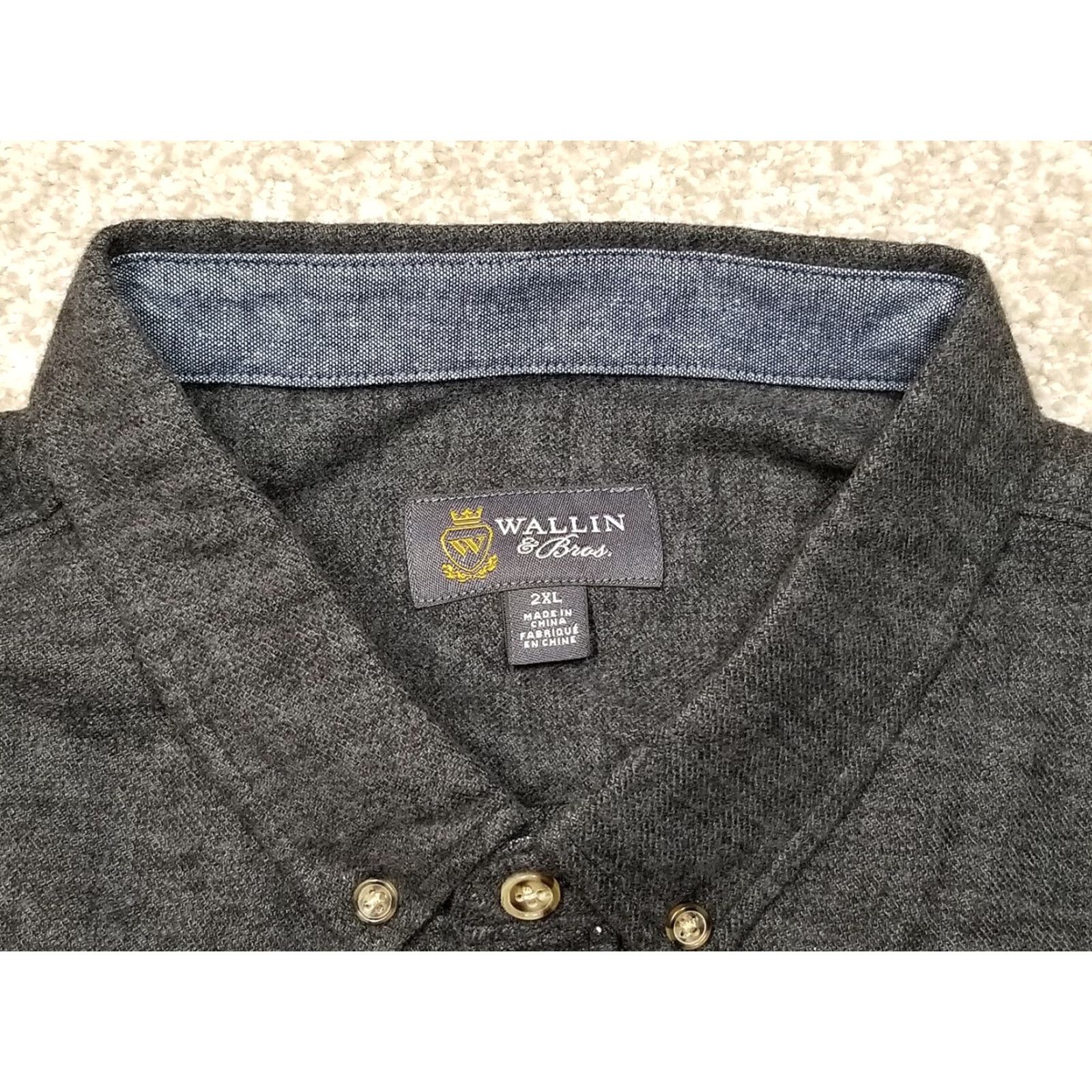 Vintage Wallin & Bros. Shirt Mens 2XL Blue 100% Cotton Long Sleeve Button-Up Casual Size US XXL / EU 58 / 5 - 4 Thumbnail