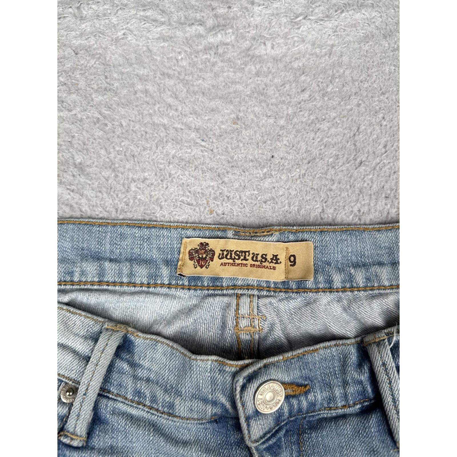 Denime JUST U.S.A. Shorts Juniors 9 Blue Denim Cutoff Distressed Frayed Hem Stretch 29x5 Womens Short Size 30" / US 8 / IT 44 - 7 Thumbnail