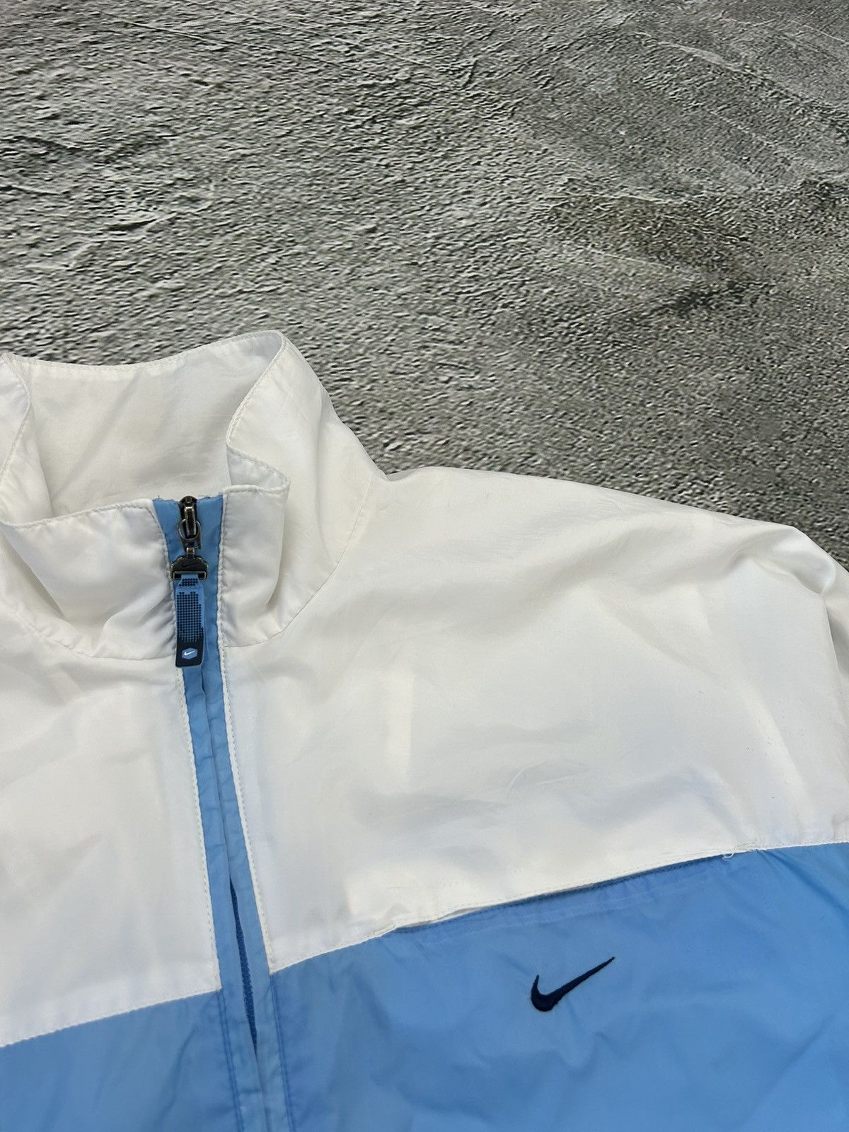 Nike Nike track jacket nylon baby blue white vintage drill Y2K TN Size US M / EU 48-50 / 2 - 2 Thumbnail