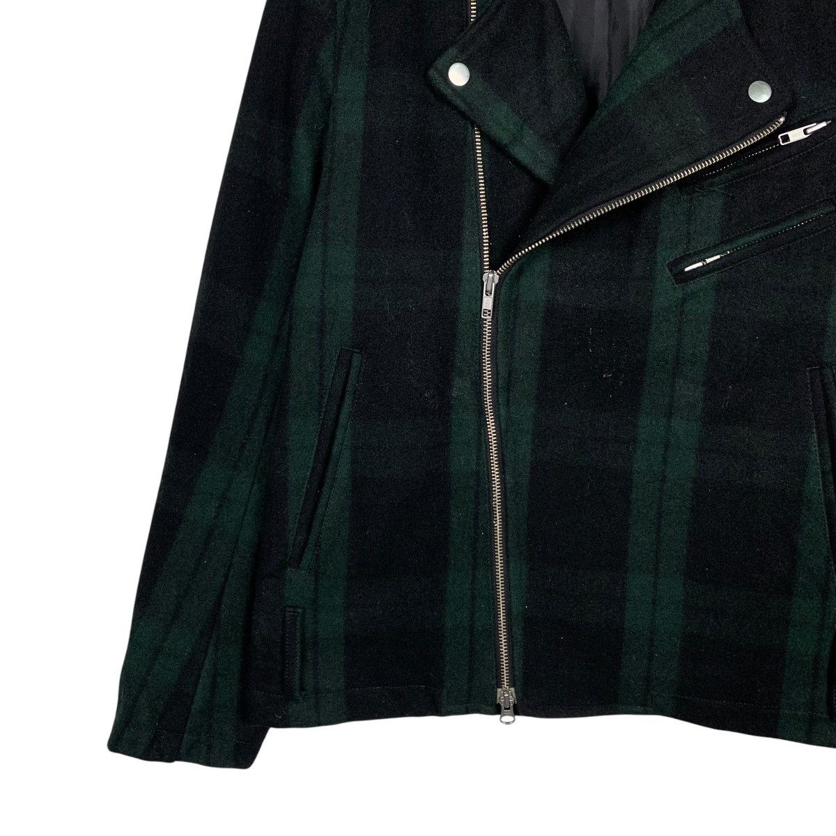 Japanese Brand CORISCO Green Tartan Double Collar Wool Jacket #1649-C73 Size US M / EU 48-50 / 2 - 3 Thumbnail