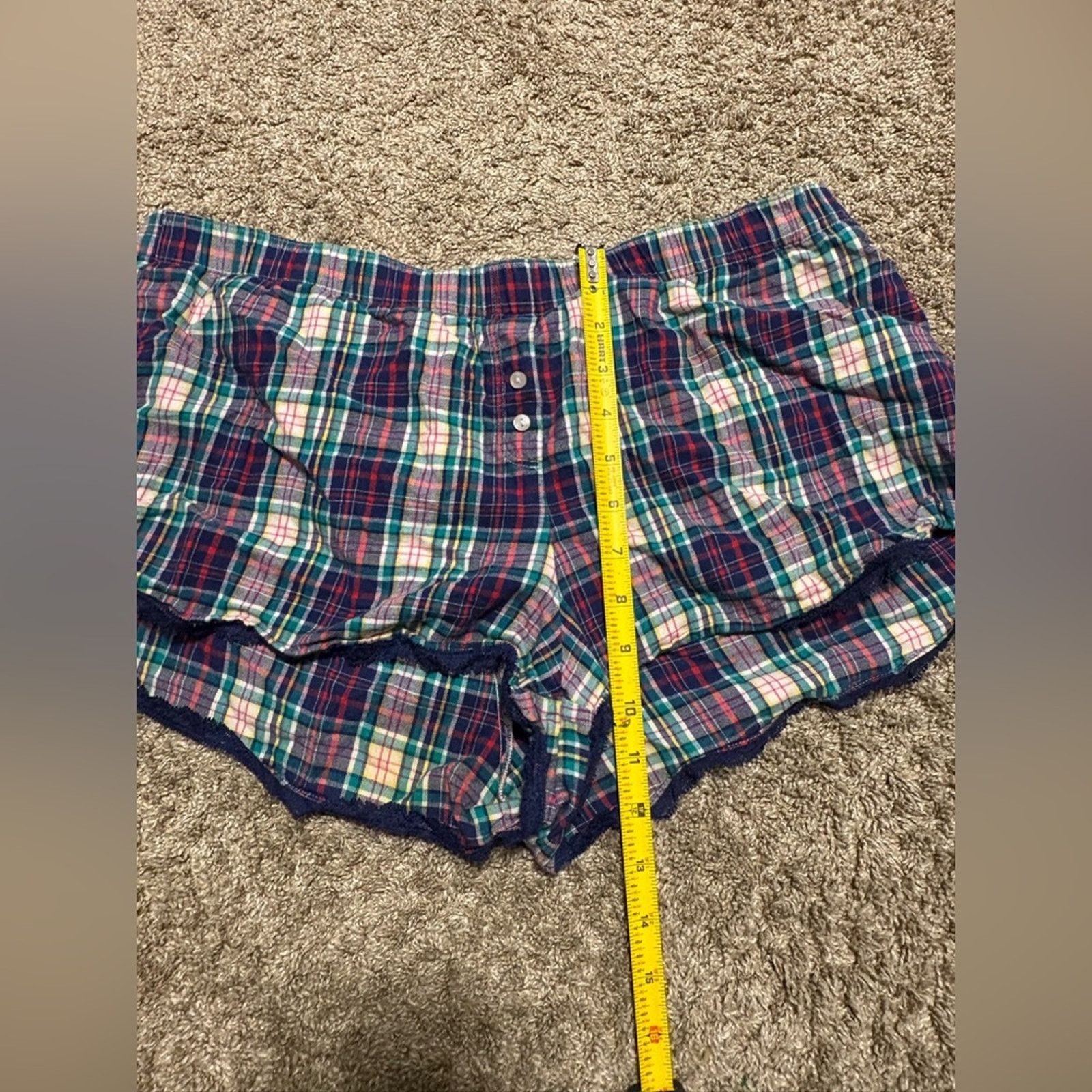 Victoria's Secret (Victoria Secret) Sleepwear Plaid Boxer Shorts: Size Large Size 34" / US 12 / IT 48 - 6 Thumbnail