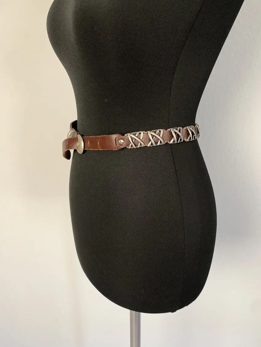 Japanese Brand Vintage Belts Y2K Rhinestones Punk leather belt Japanese Size 26 - 10 Thumbnail