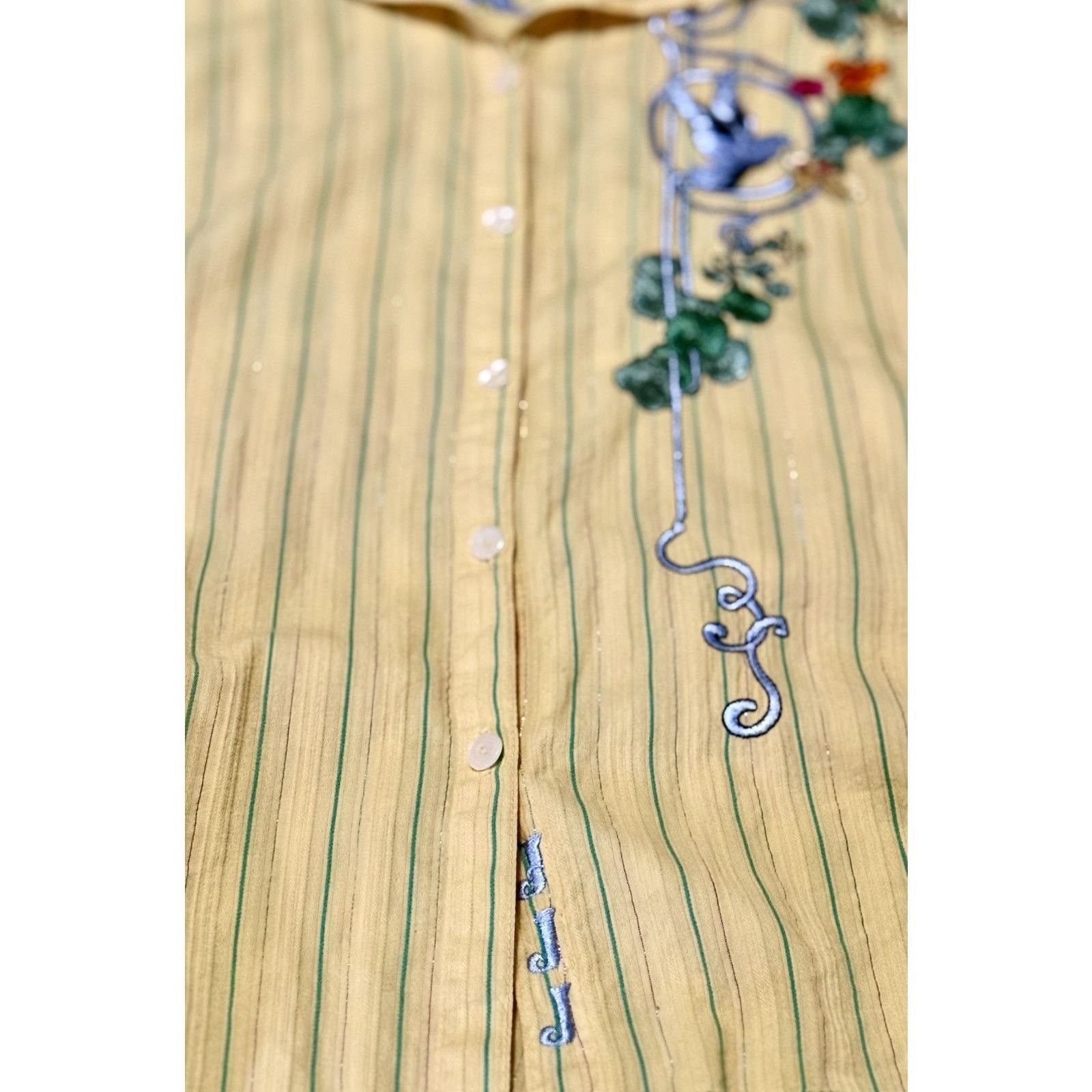 Other 3J Workshop Yellow button down “Amore” embroidered details Size L / US 10 / IT 46 - 17 Thumbnail
