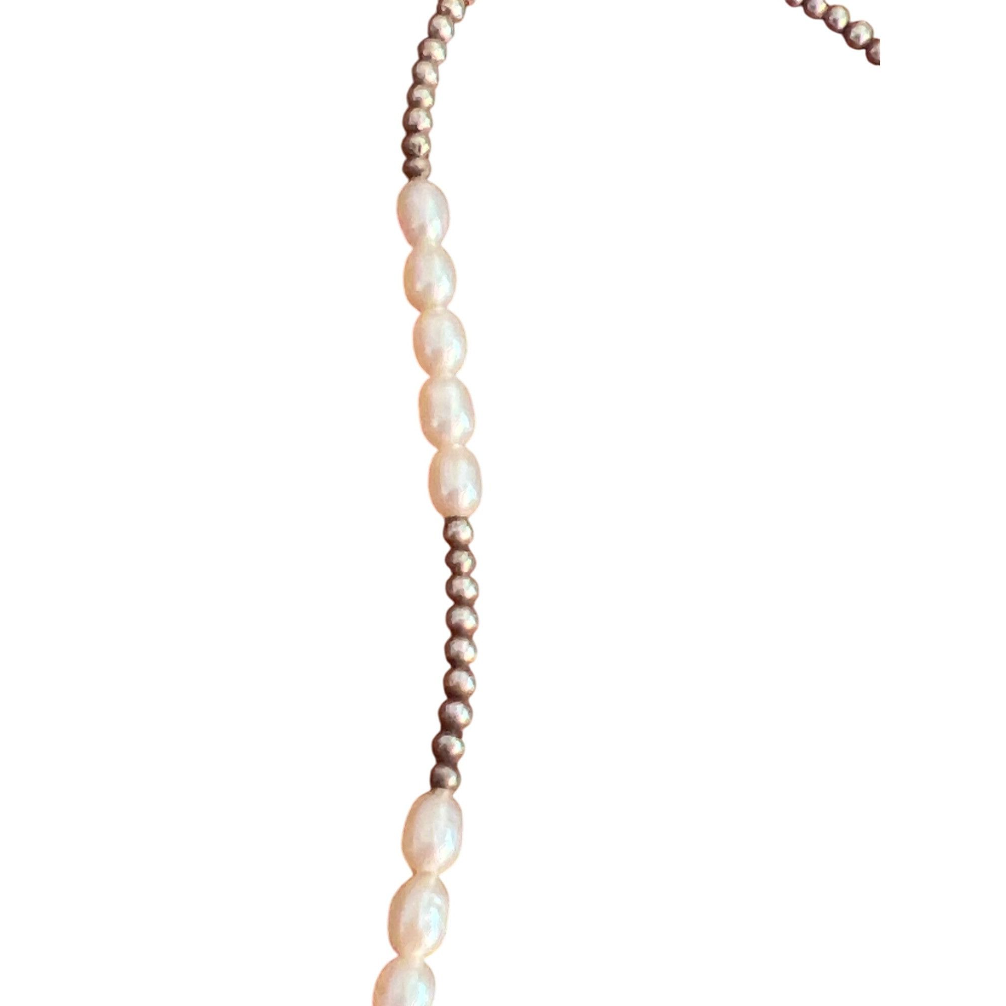 Other Vintage Dainty Freshwater Pearl Sterling Silver Necklace Hoo Size ONE SIZE - 3 Thumbnail