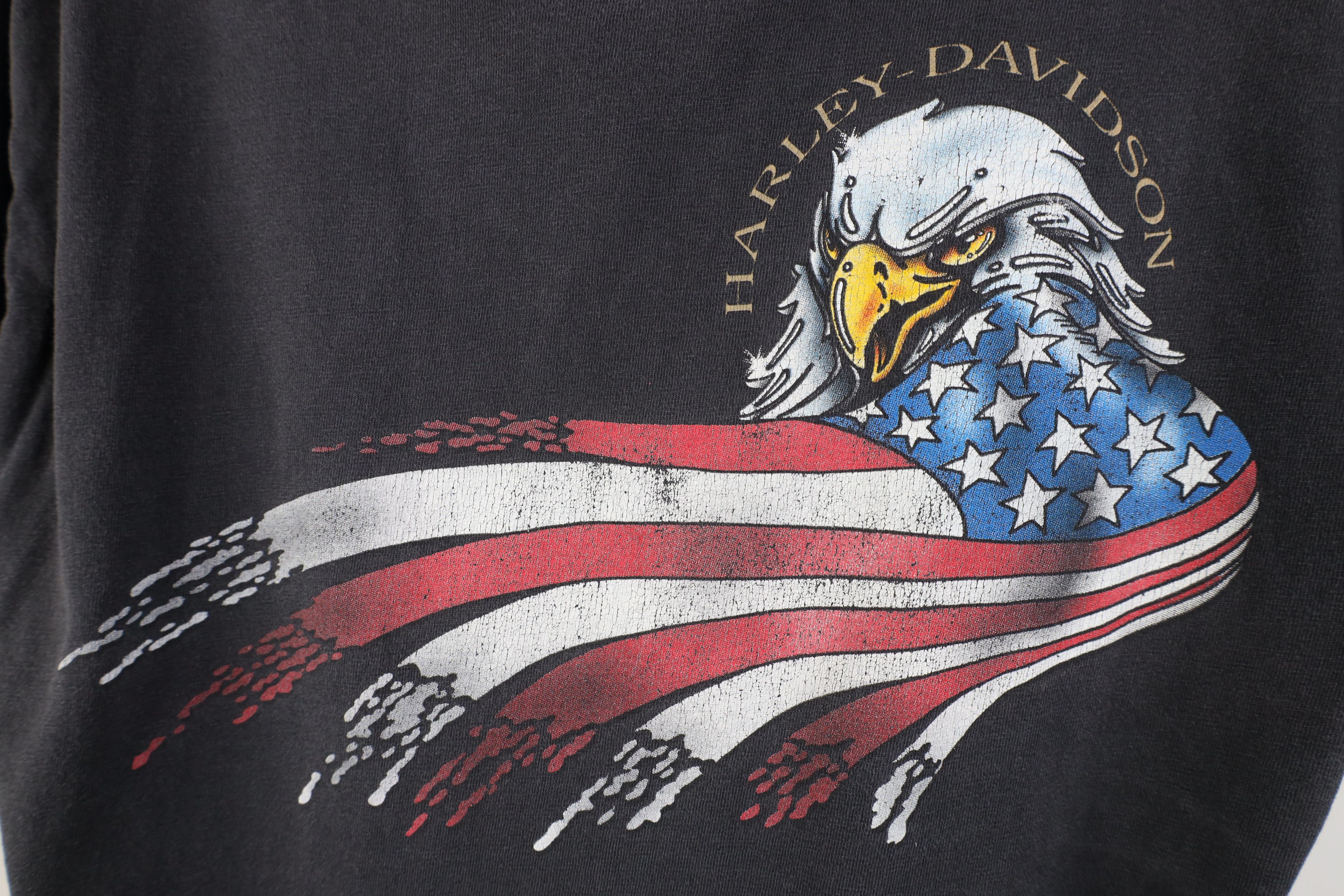 Harley Davidson Vintage Y2K 2002 Harley Davidson Eagle Flag T-Shirt USA Size US M / EU 48-50 / 2 - 4 Thumbnail