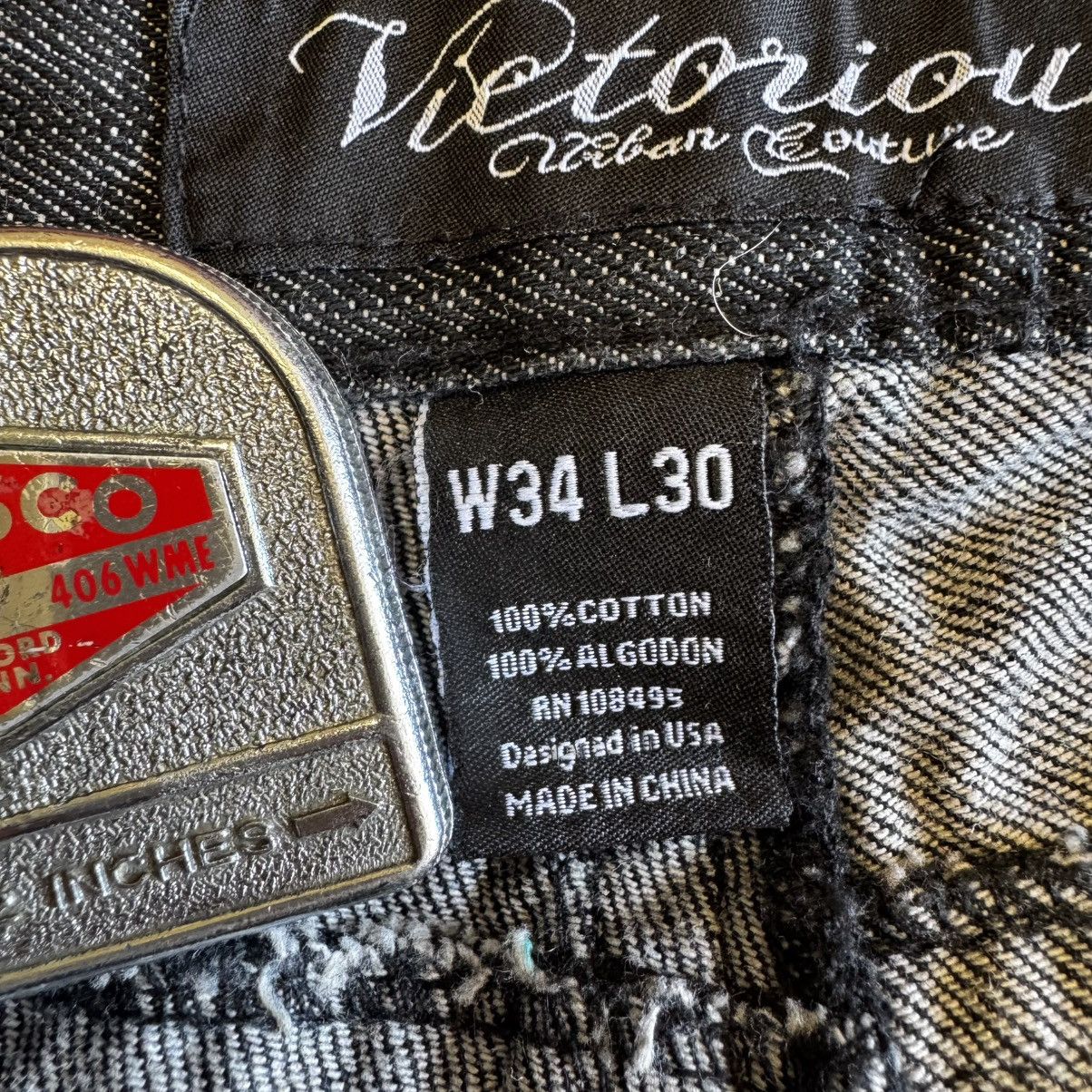 Other Victorious Y2K Jeans W Embroidered Flap Pockets Size US 34 / EU 50 - 13 Thumbnail