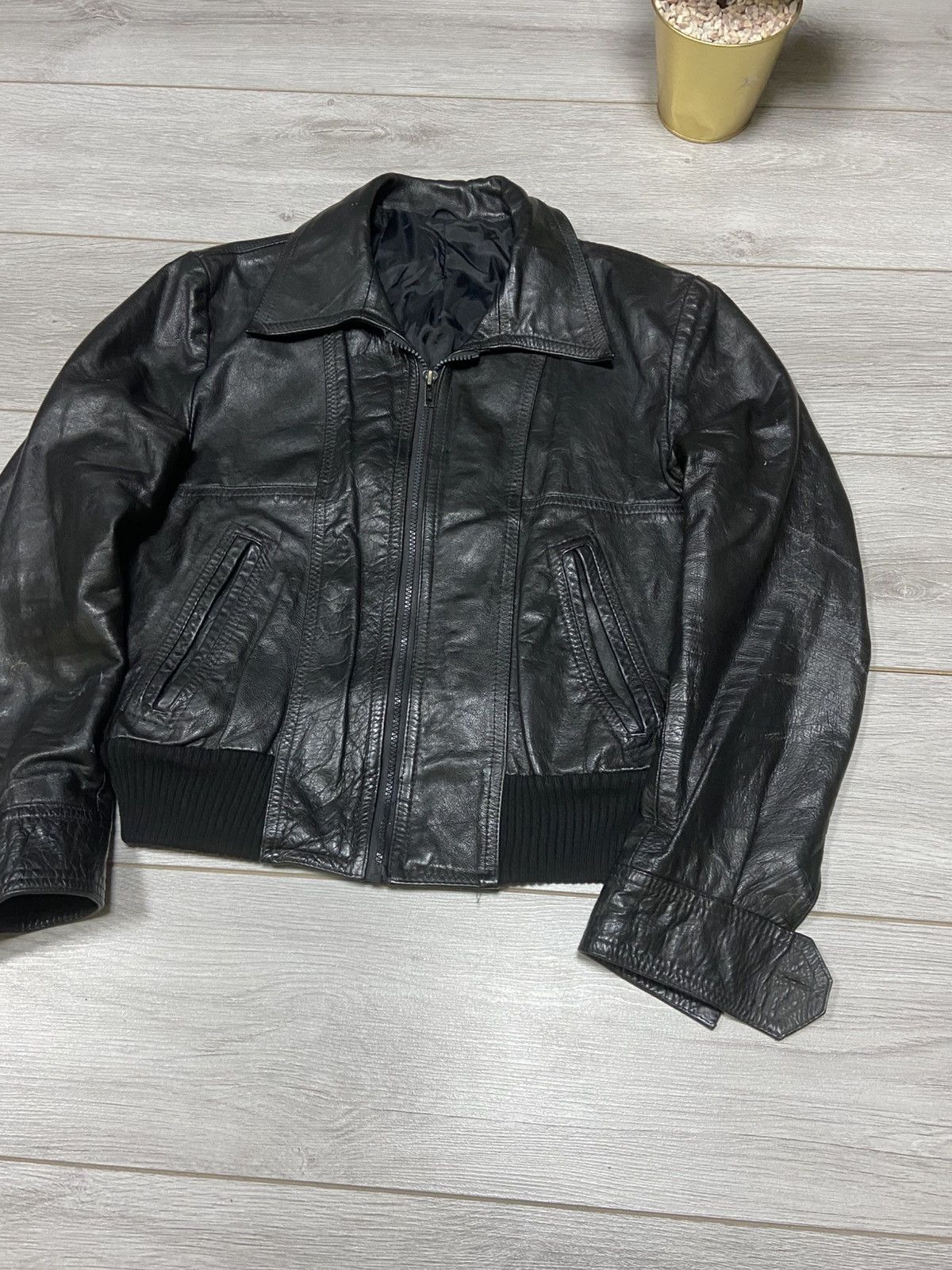Genuine Leather Leather bomber jacket vintage zip Size US S / EU 44-46 / 1 - 2 Thumbnail
