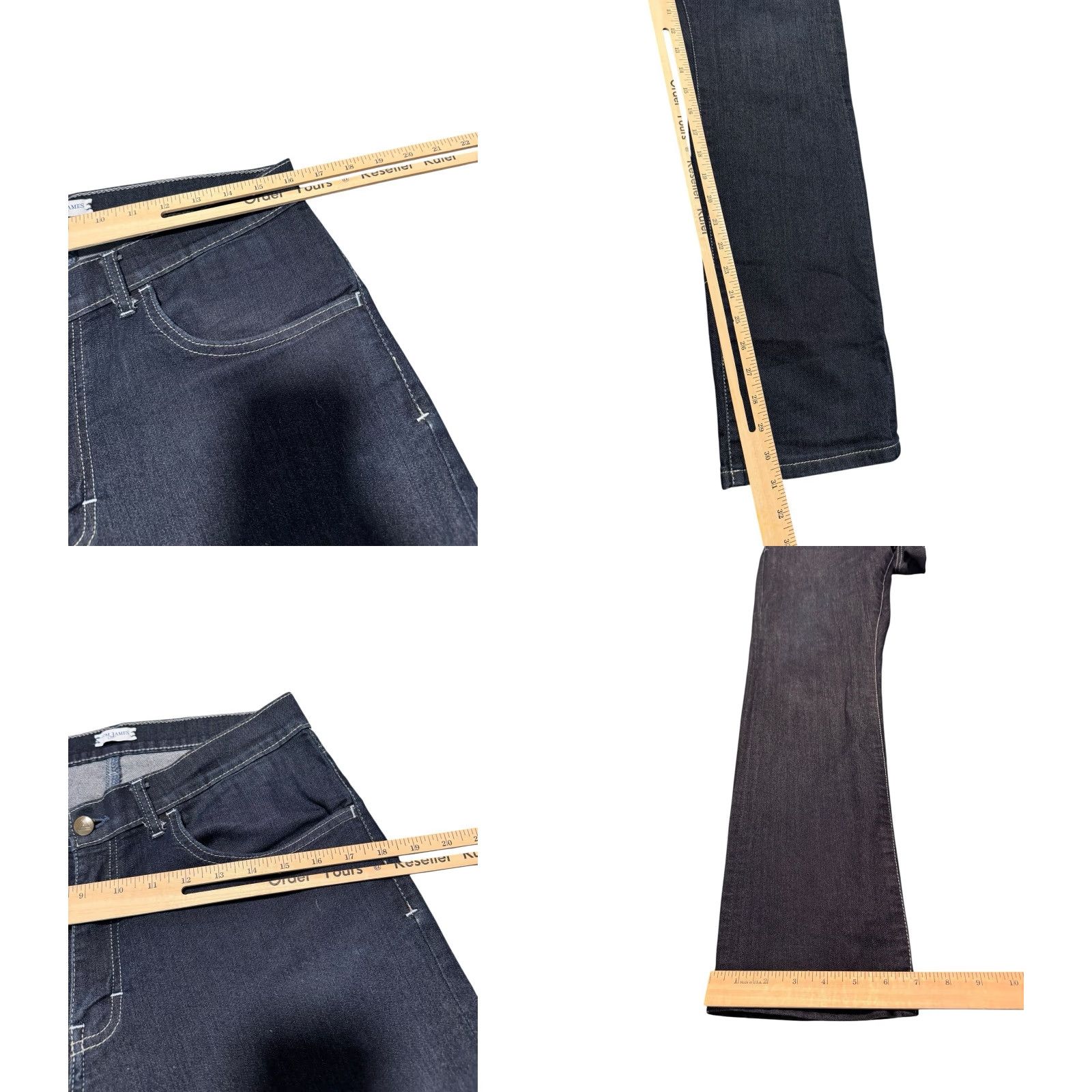 Delta Tom James Jeans Mens 31x28 Delta Blue Denim Tapered Stretch Dark Wash USA Regular 31in Inseam Pockets Size US 31 - 9 Thumbnail